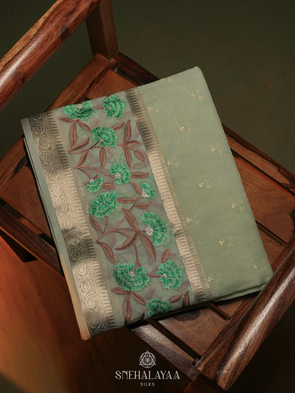 Pale Green Kota Saree