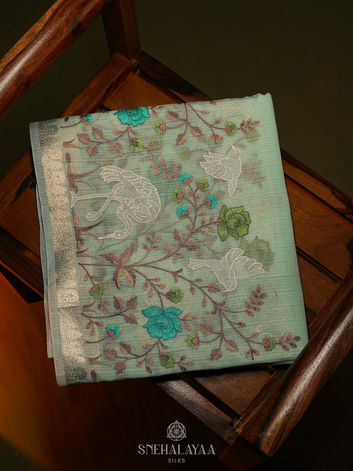 Mint Green Kota Saree