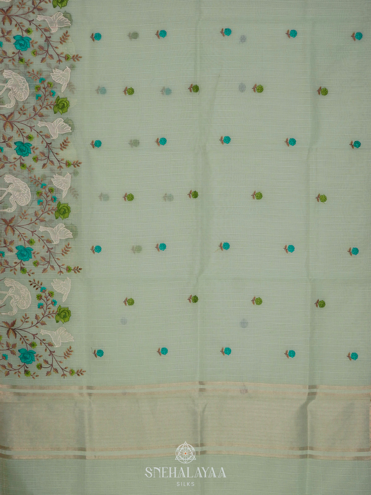 Mint Green Kota Saree