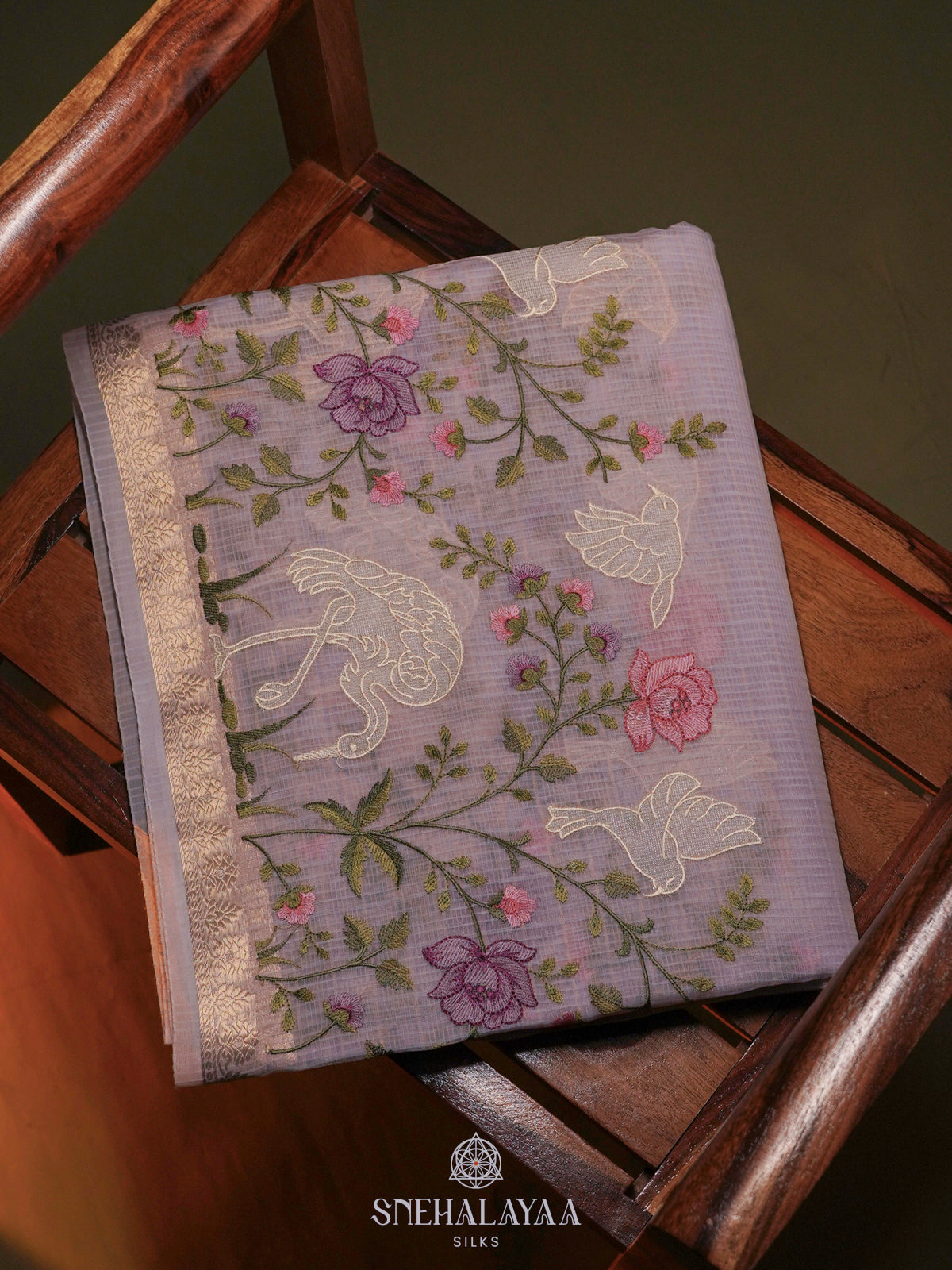Lavender Kota Saree