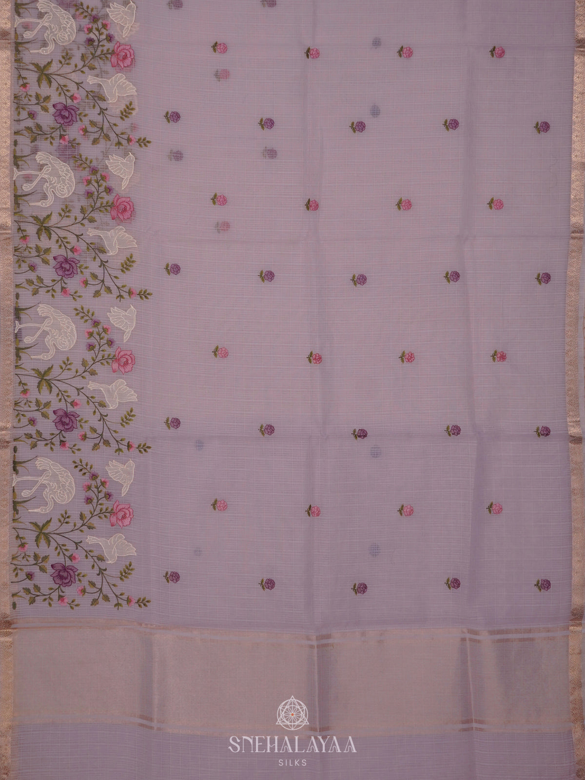 Lavender Kota Saree