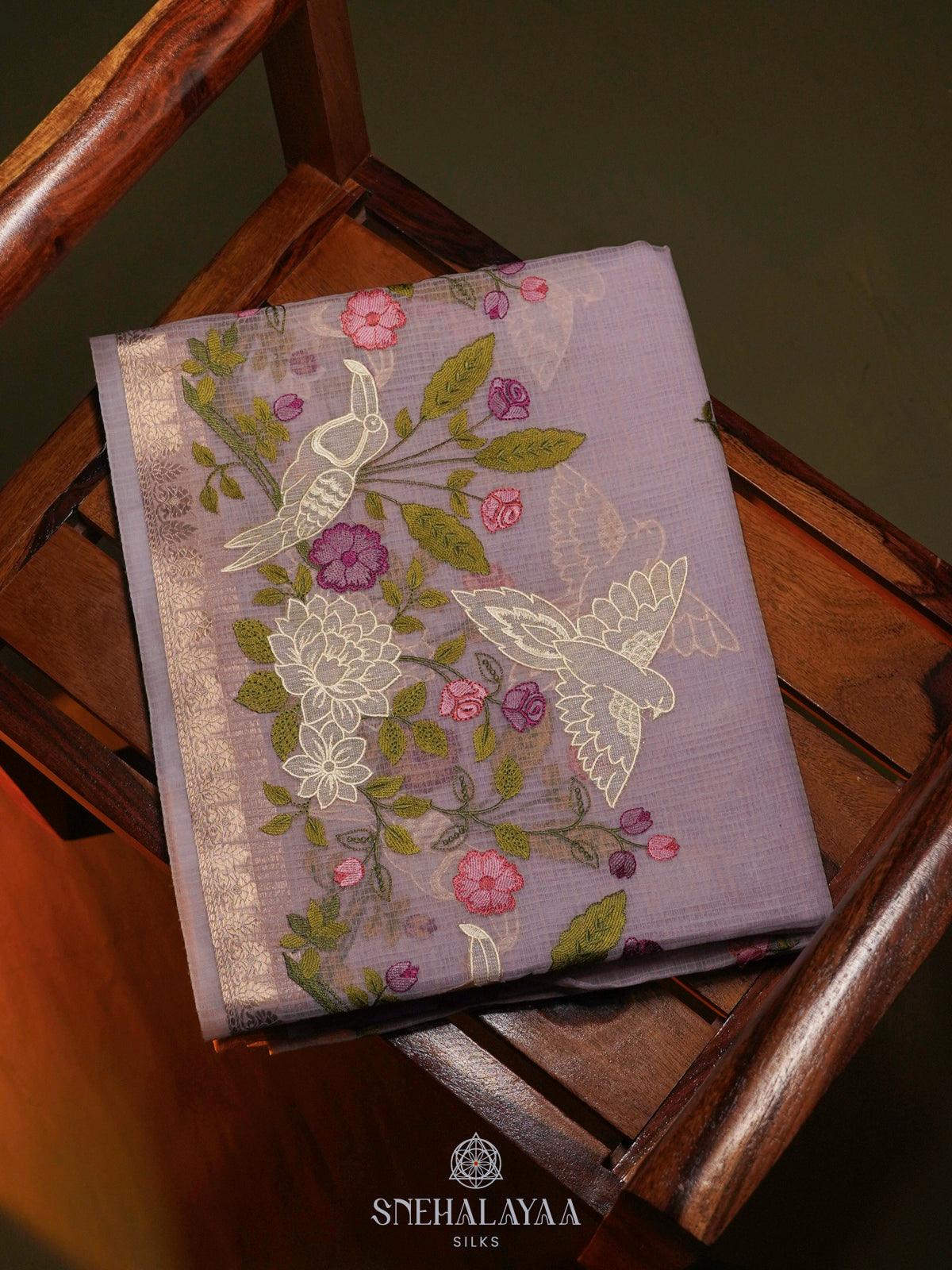 Lavender Kota Saree