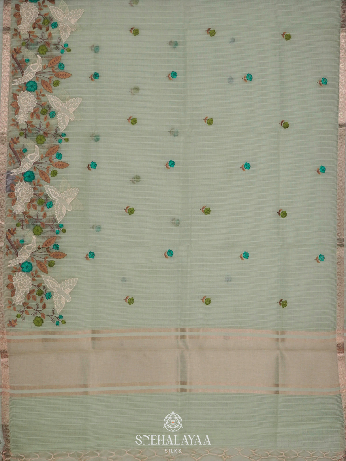 Mint Green Kota Saree