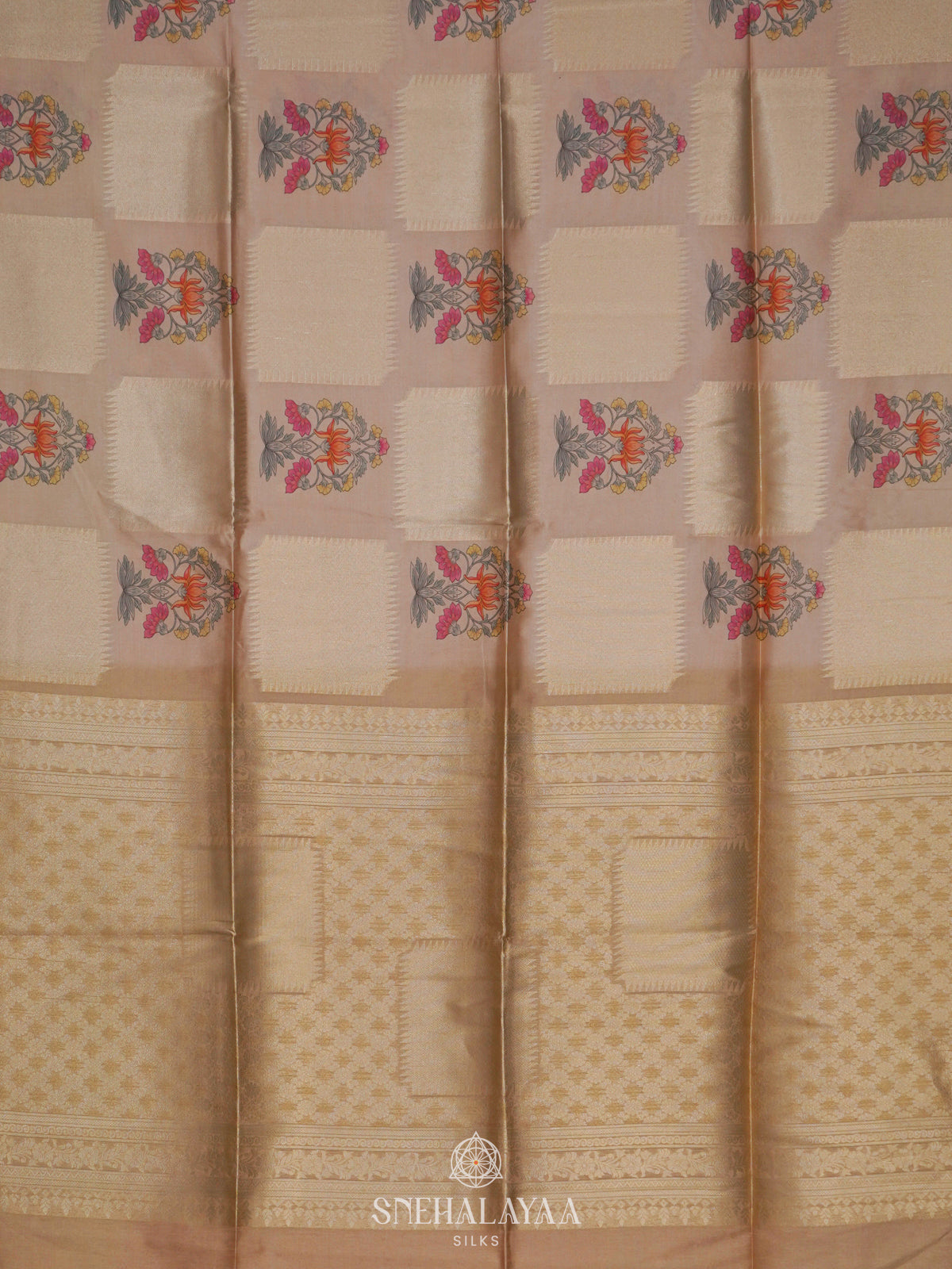 Cream Jute Saree