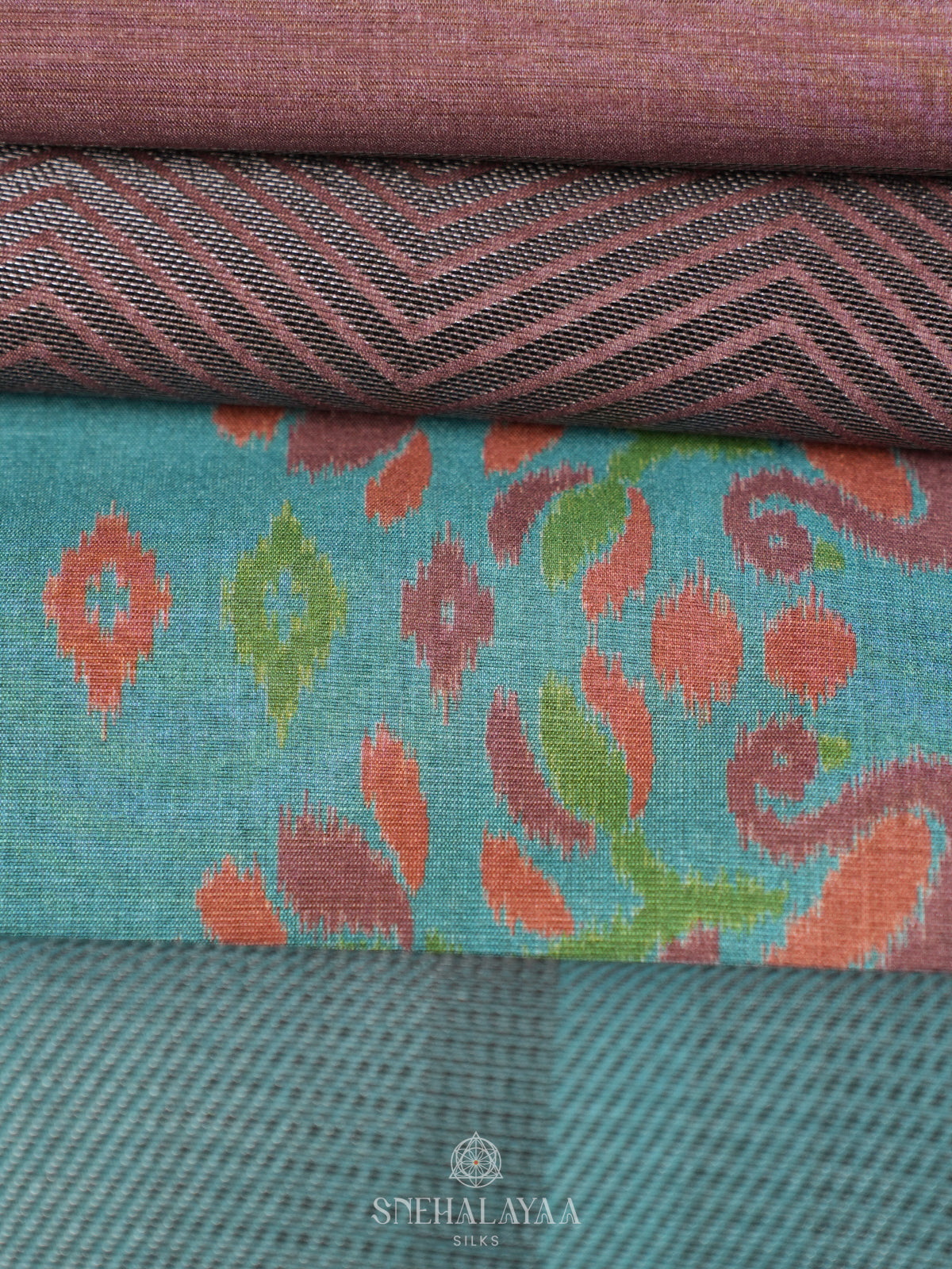 Peacock Blue Jute Saree