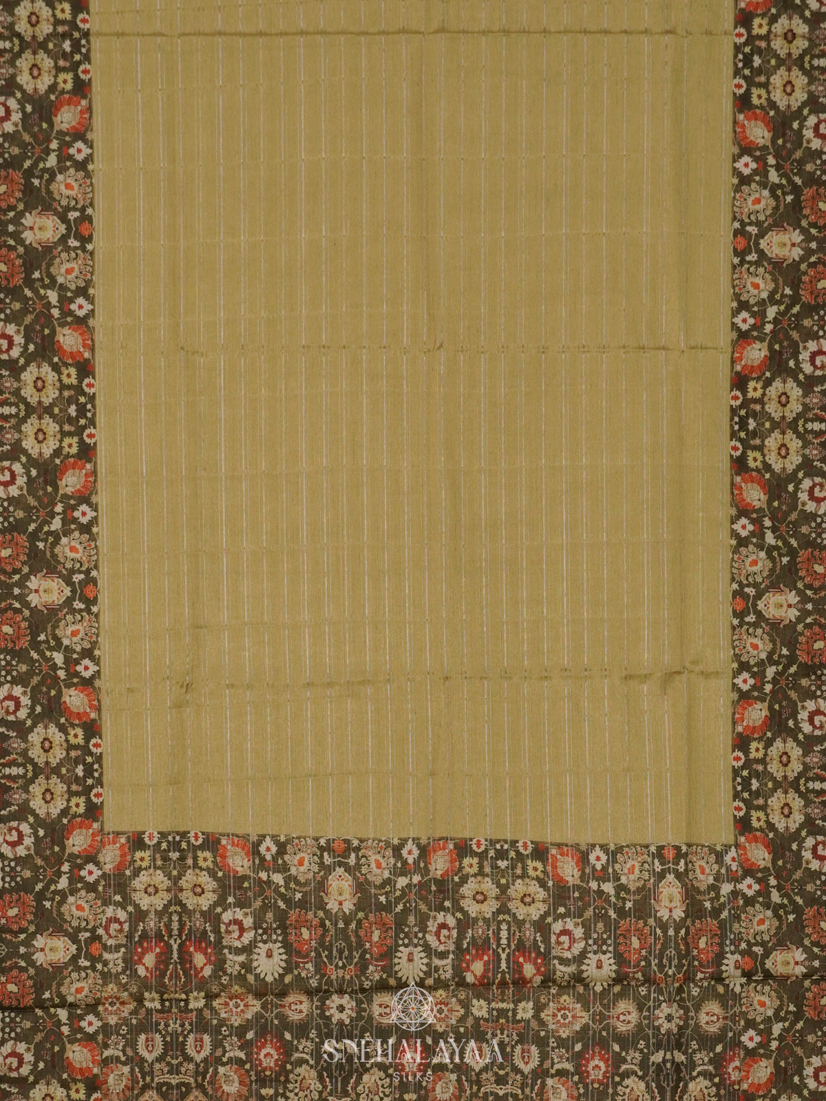 Yellow Tussar Saree