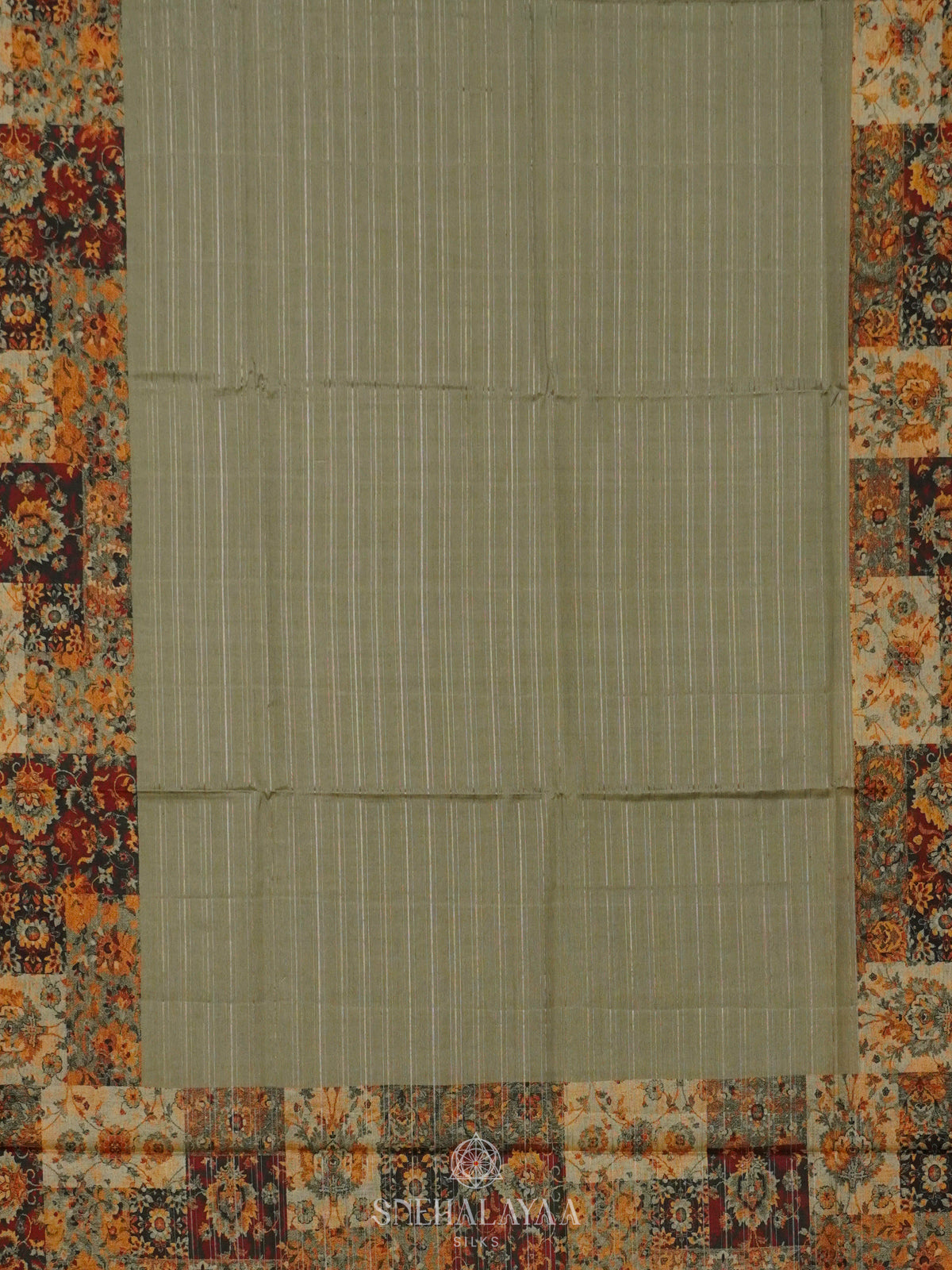 Pale Green Tussar Saree