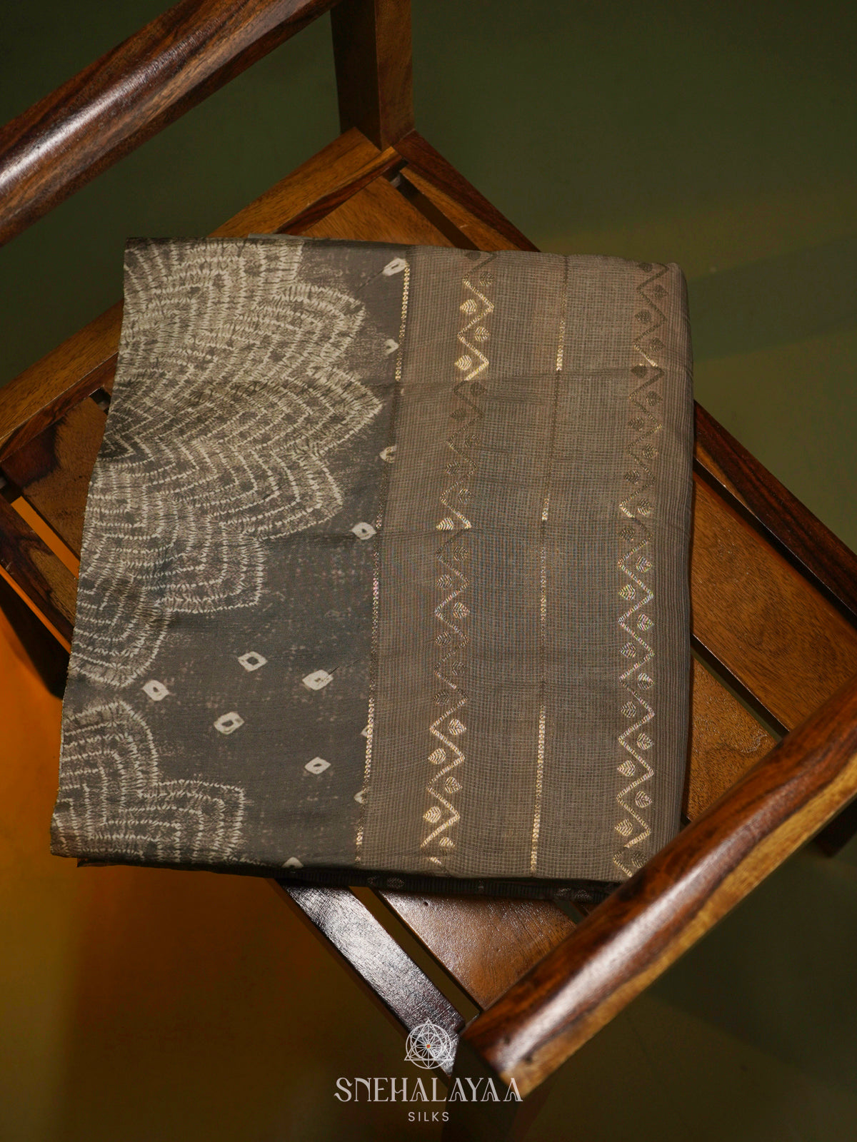 Olive Green Kota Saree
