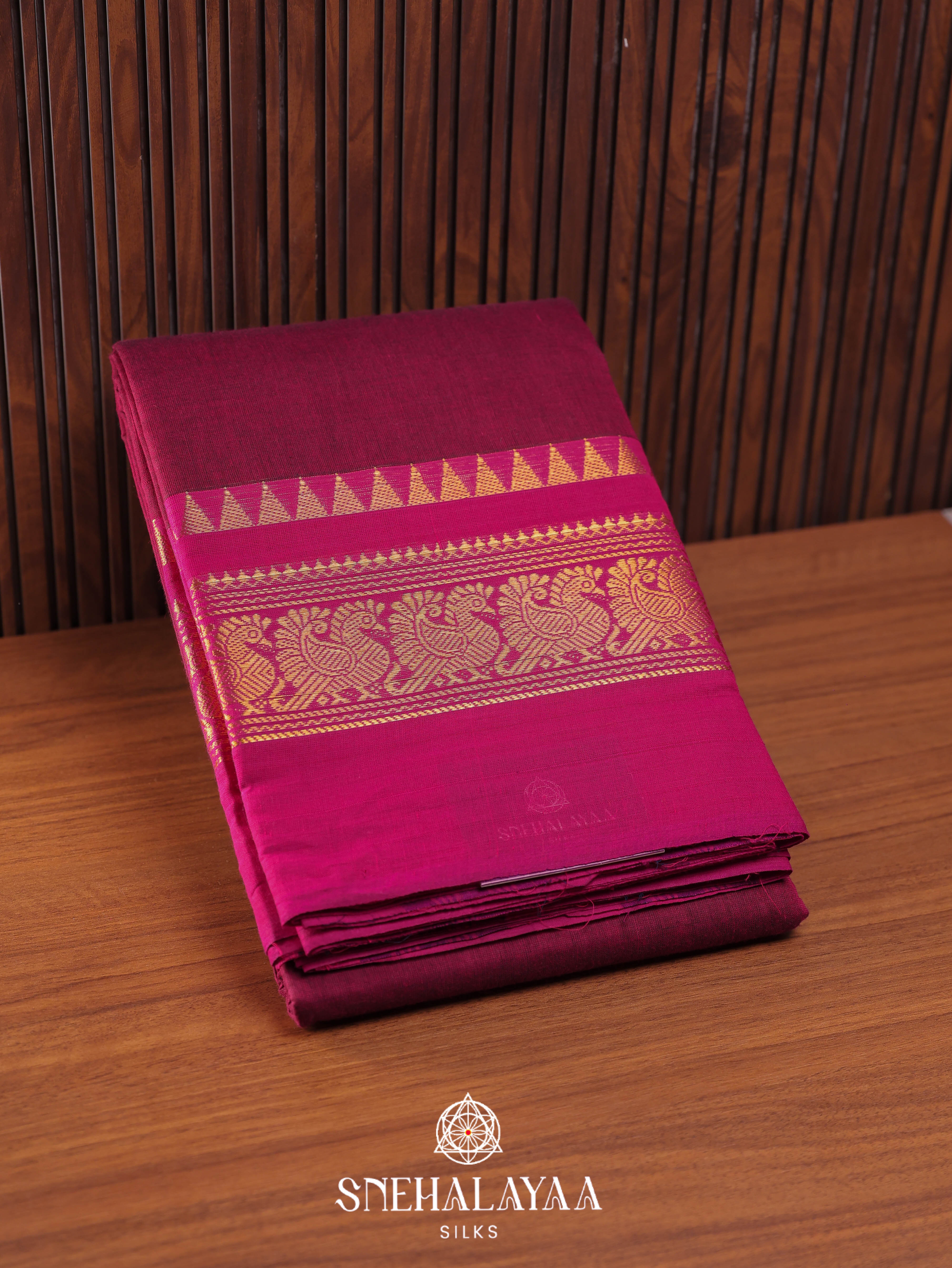 Purple Kanchi Cotton Saree