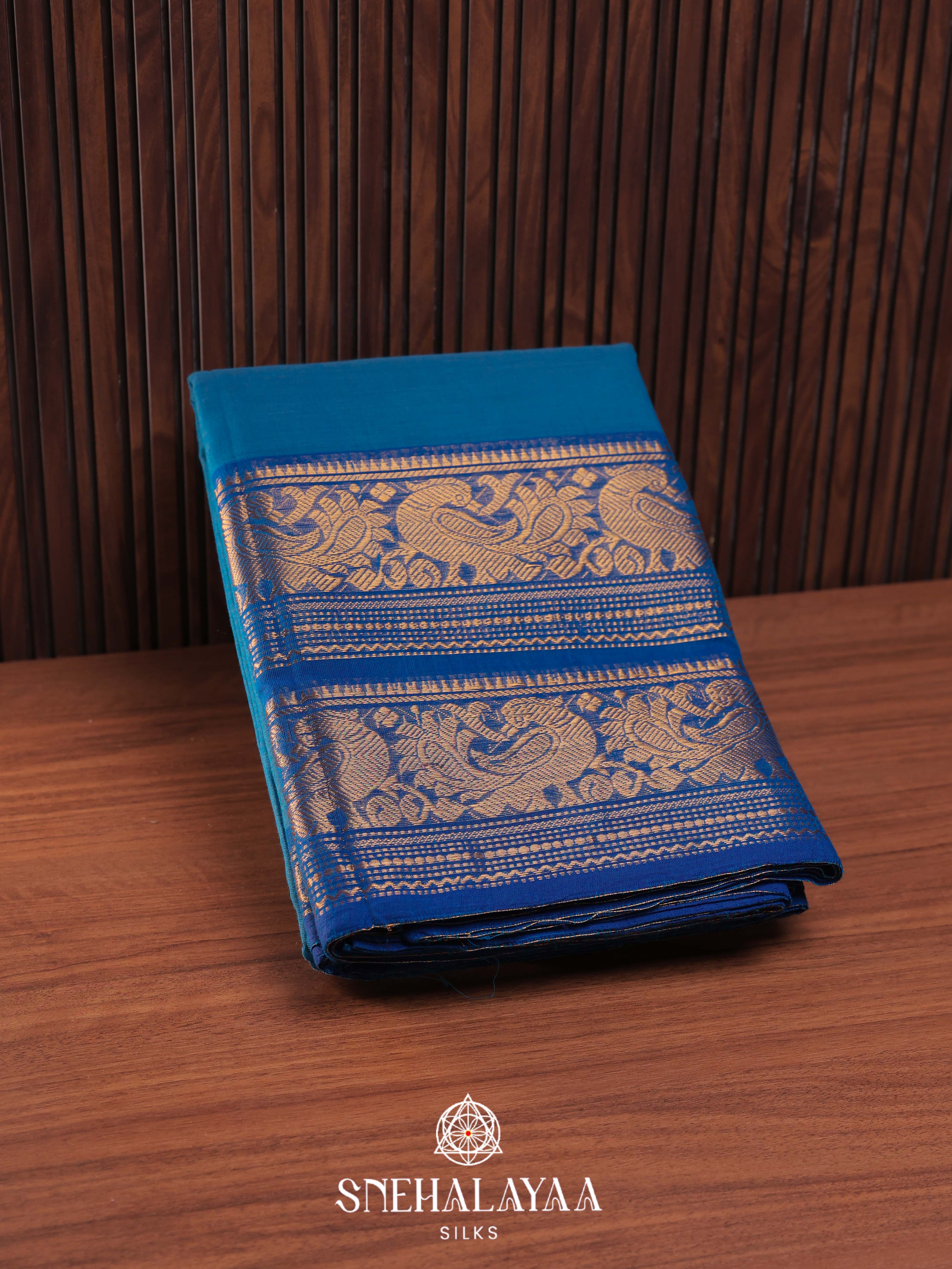 Blue Kanchi Cotton Saree