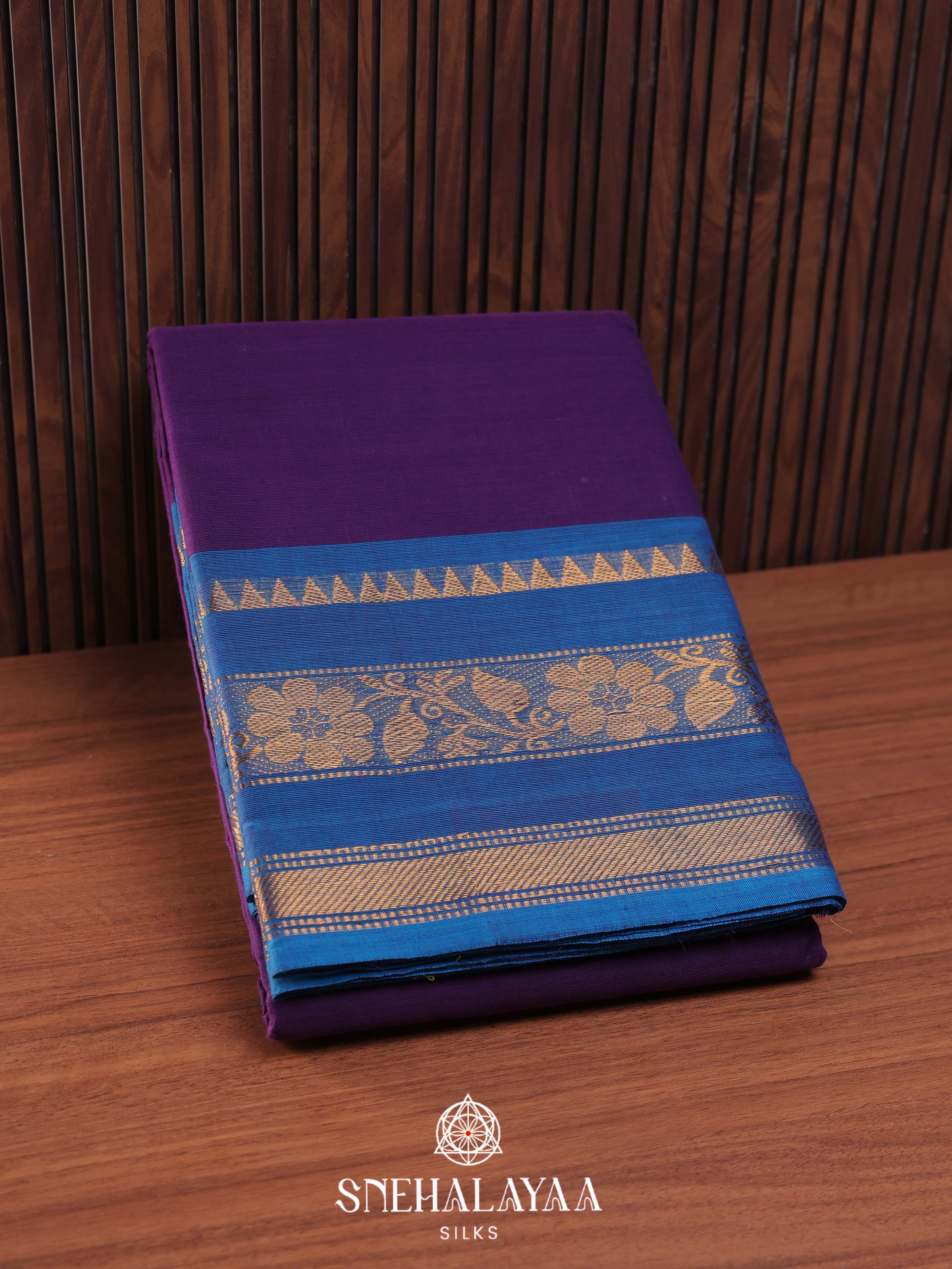 Violet Kanchi Cotton Saree