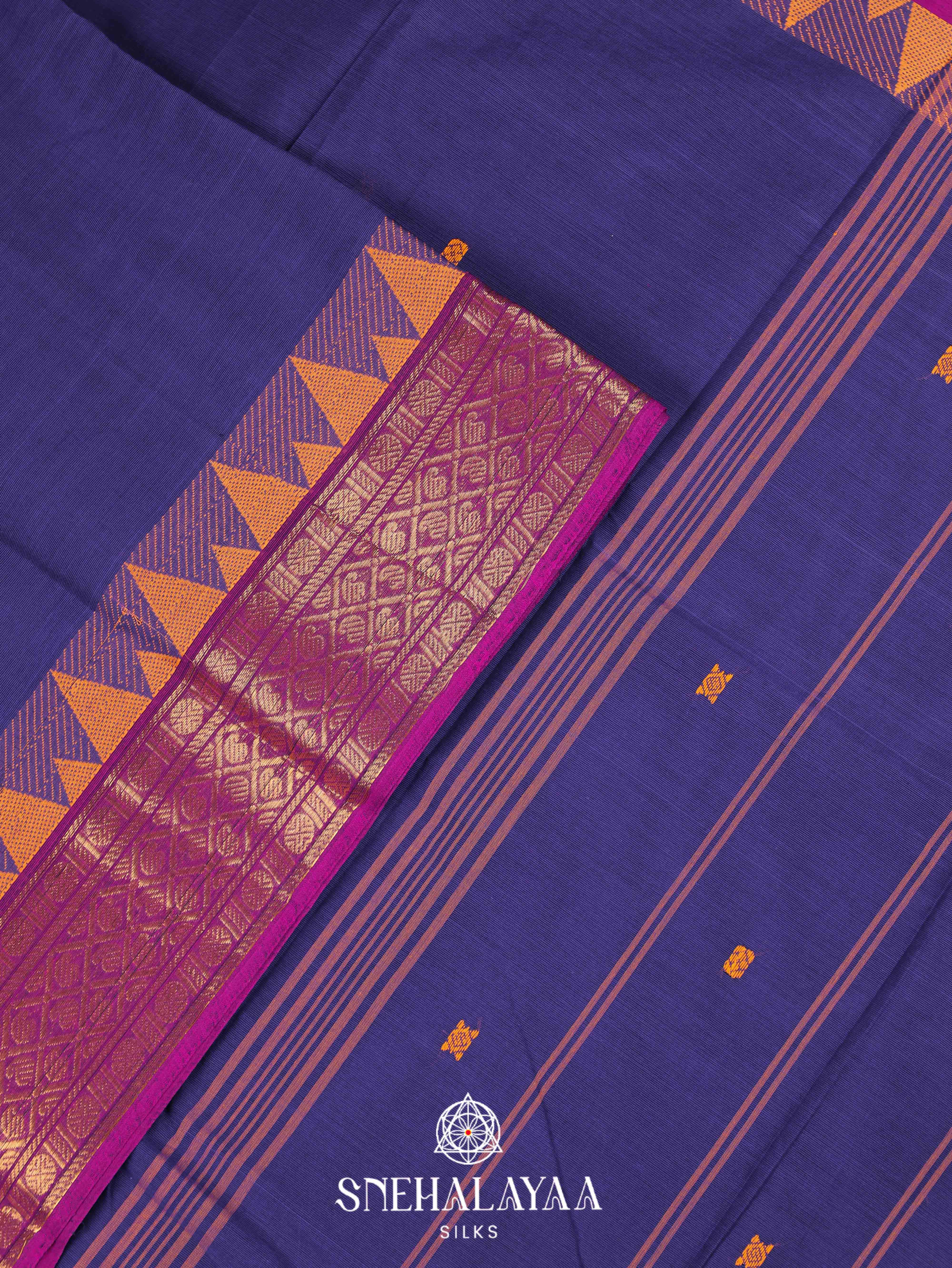 Blue  Kanchi Cotton Saree