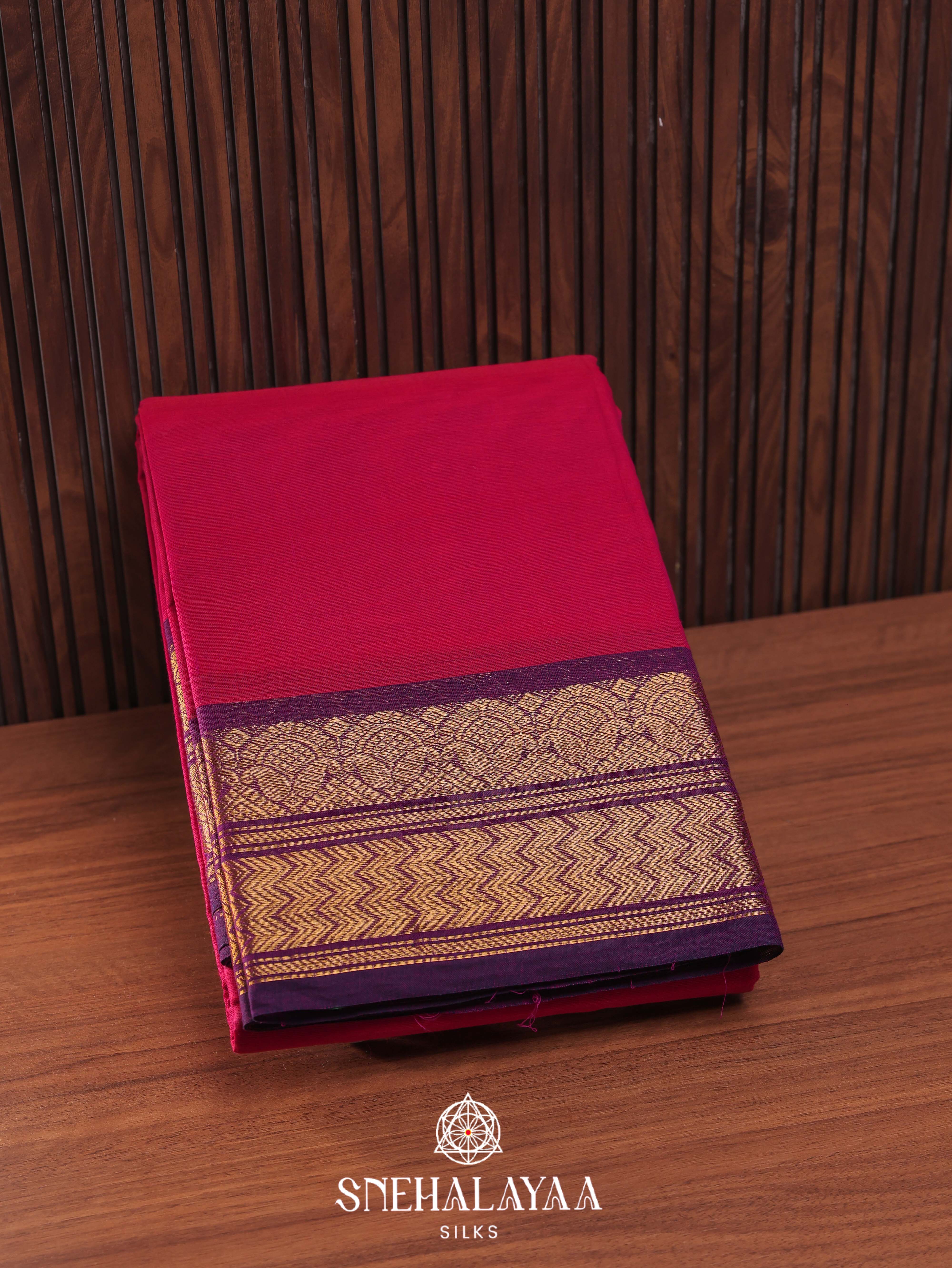 Rani Pink Kanchi Cotton Saree