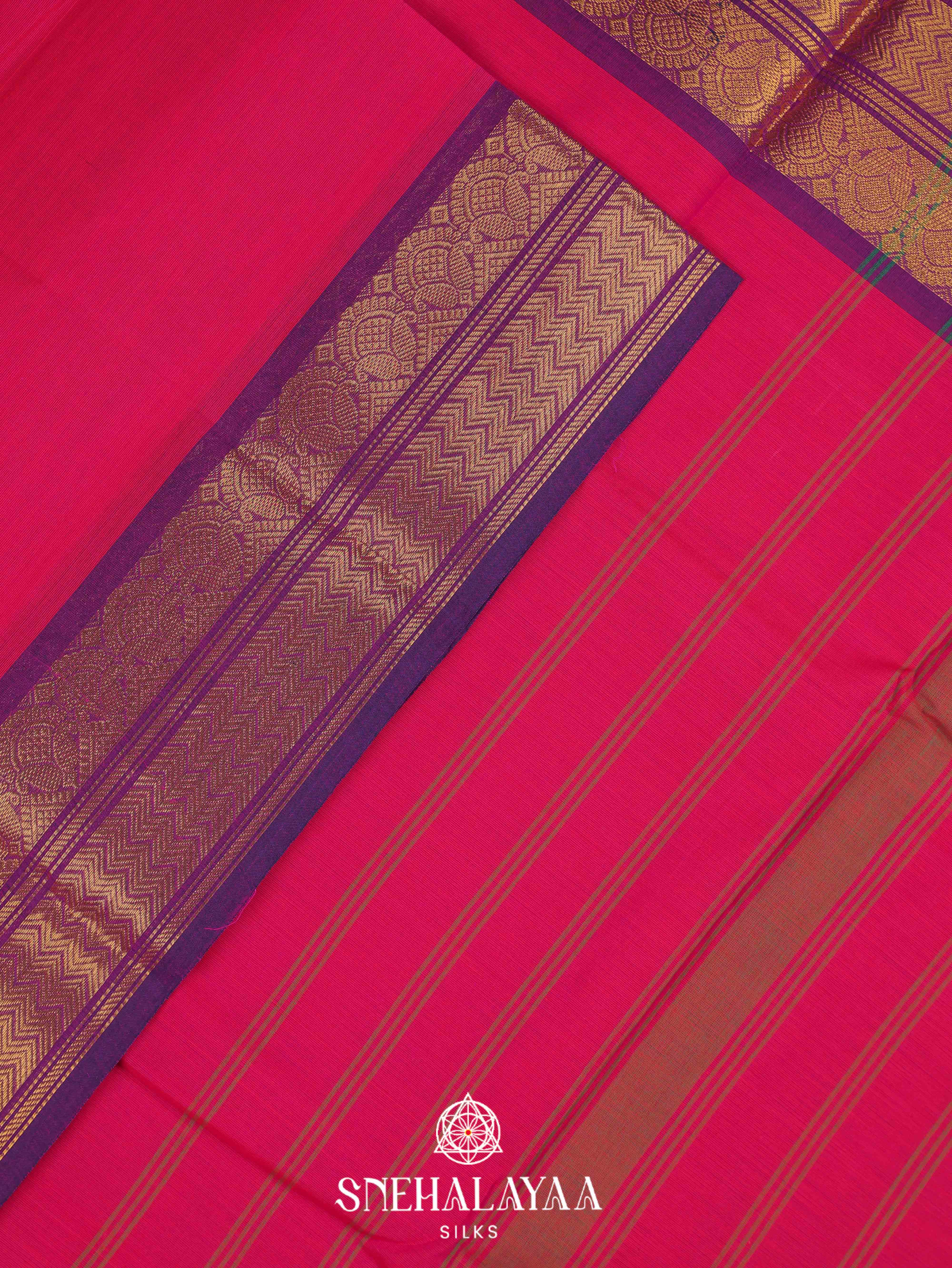 Rani Pink Kanchi Cotton Saree