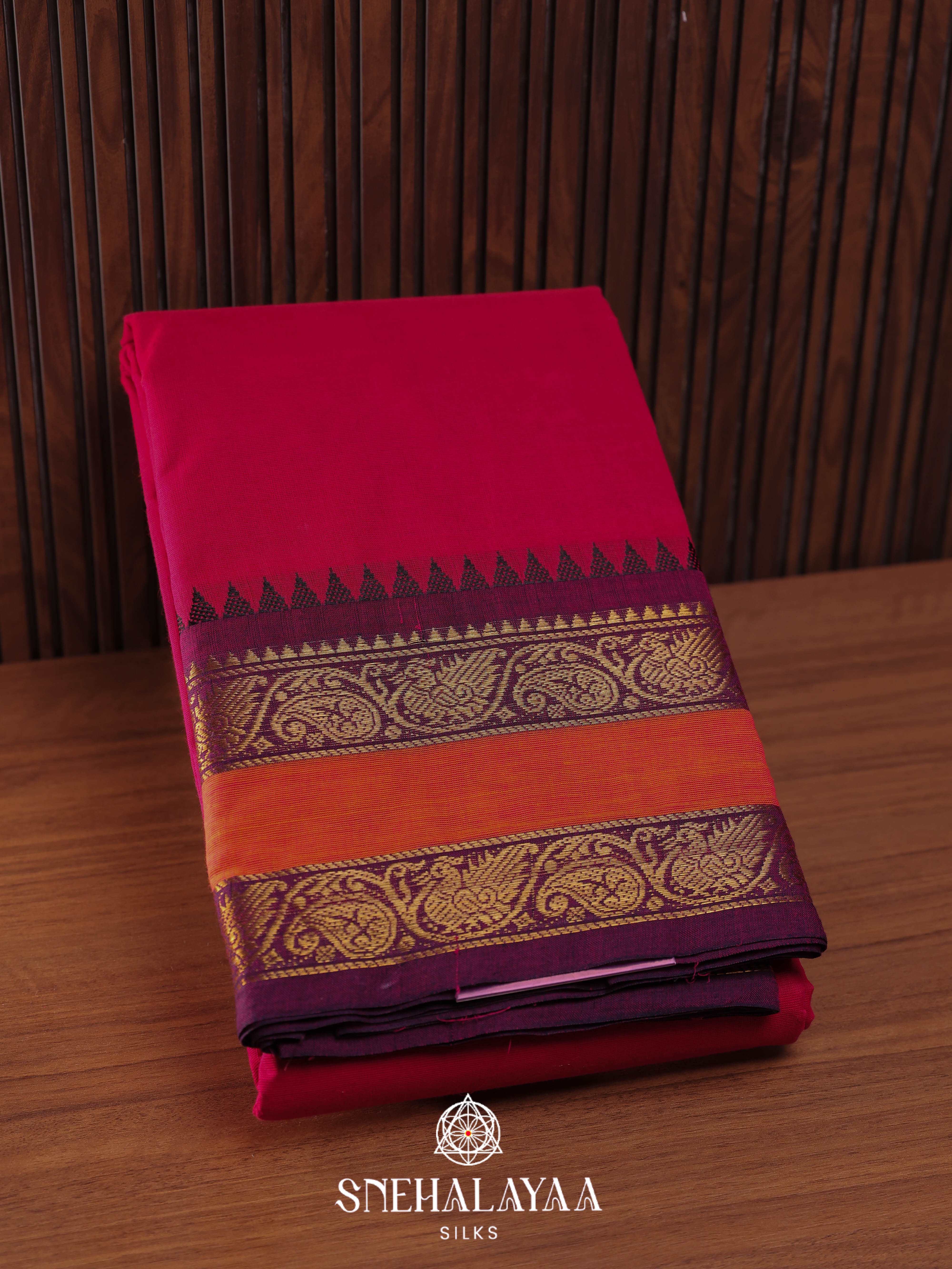 Pink Kanchi Cotton Saree