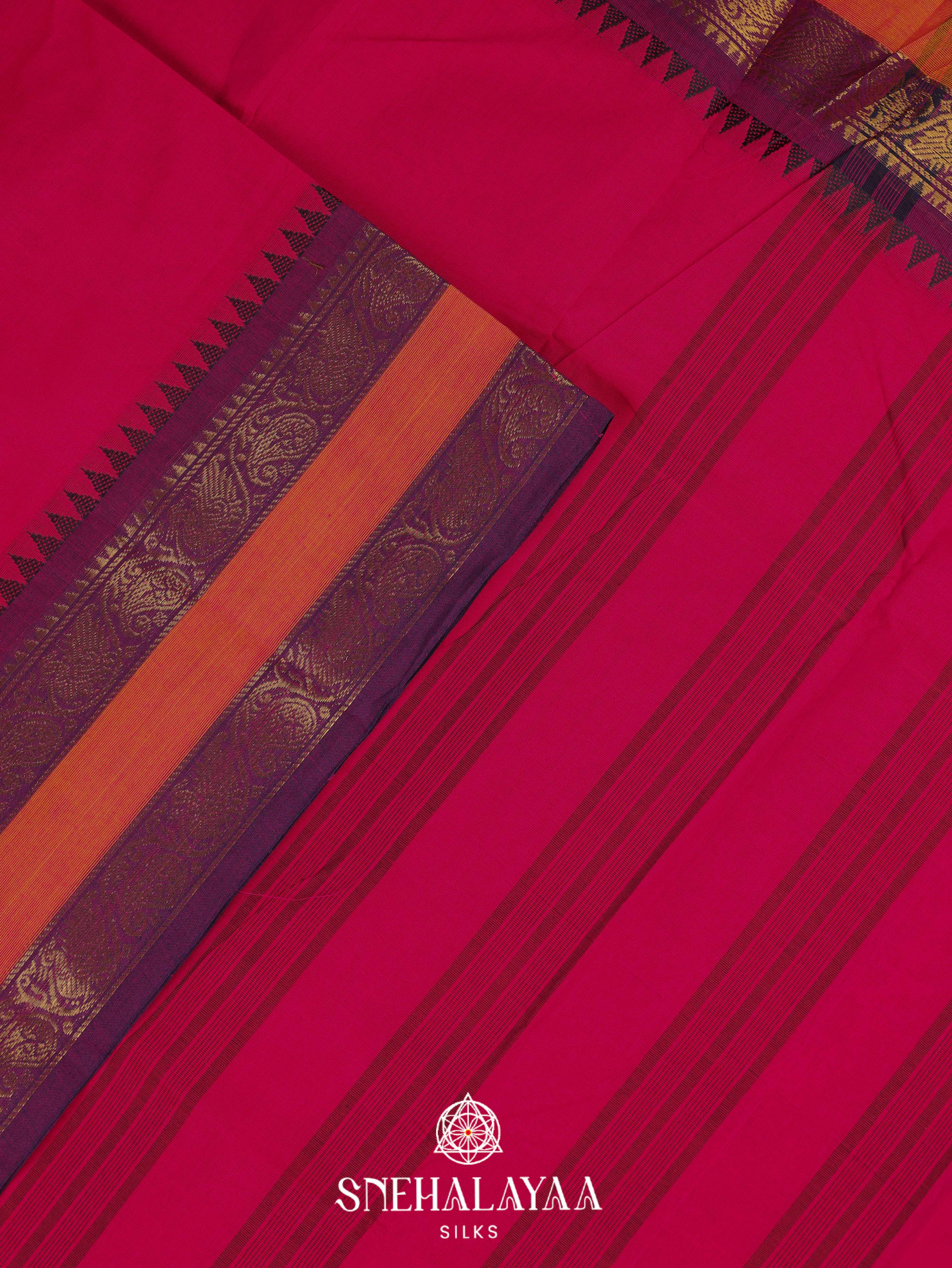 Pink Kanchi Cotton Saree