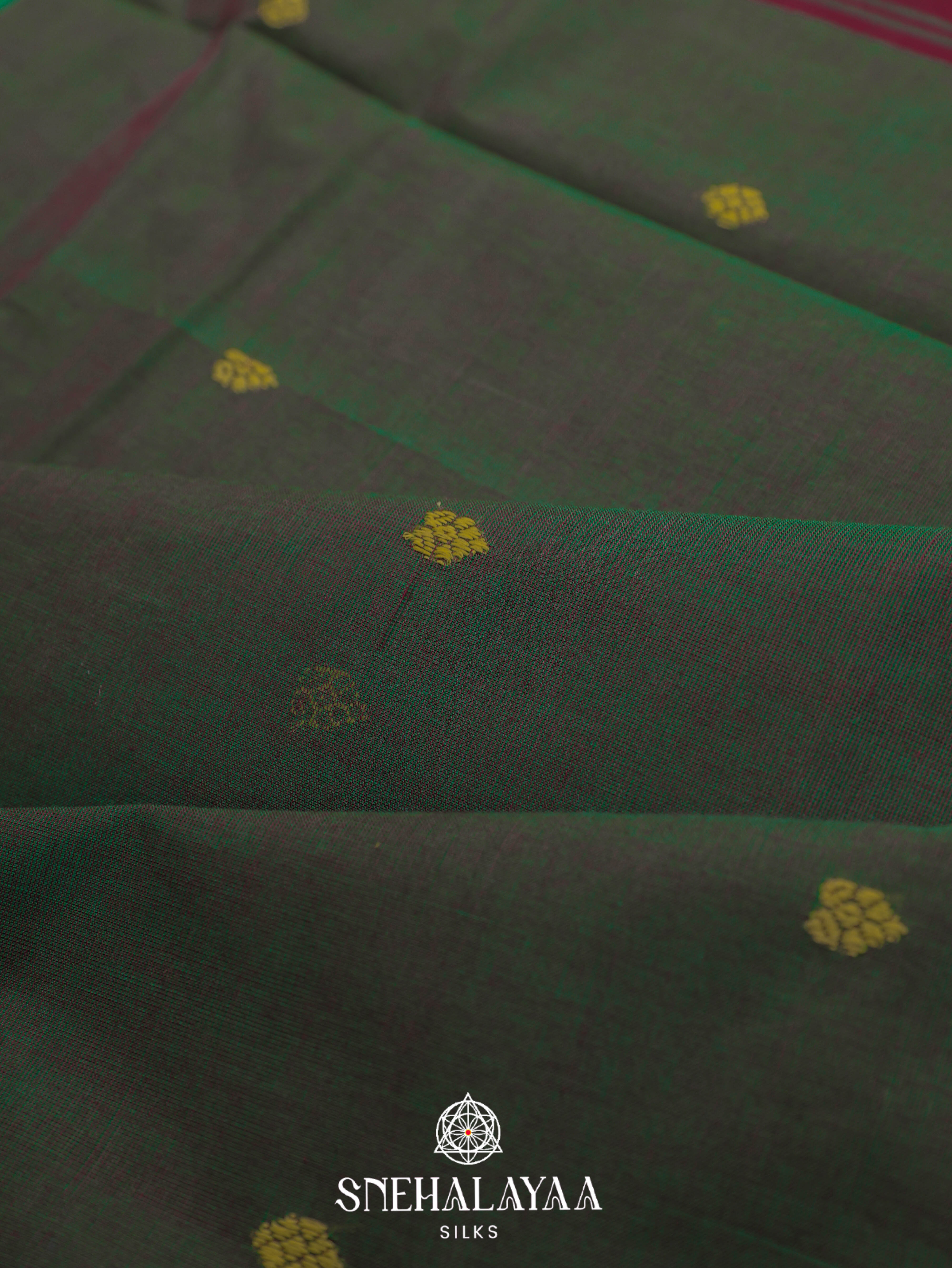 Olive Green Kanchi Cotton Saree