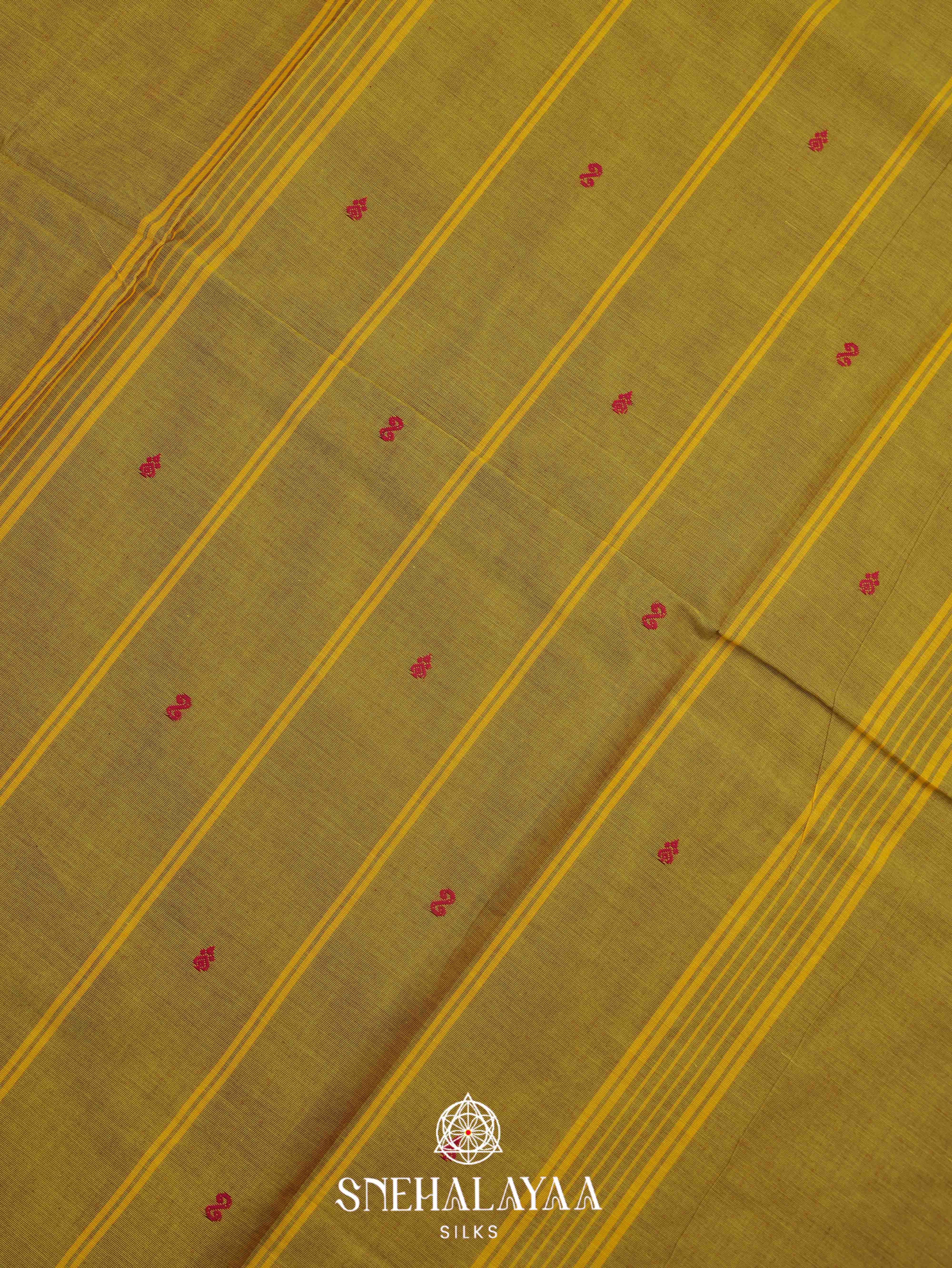 Mehendi Green Kanchi Cotton Saree