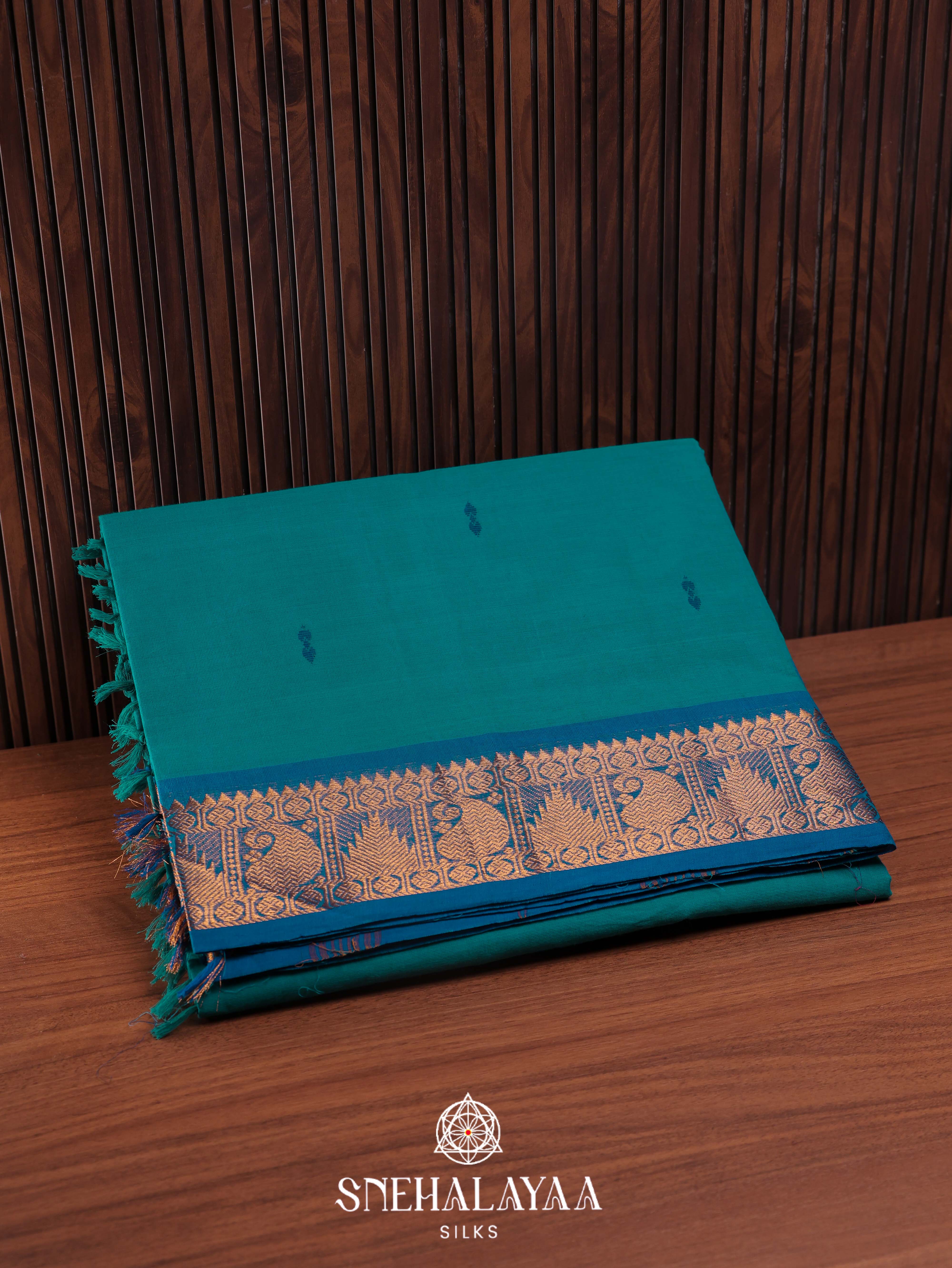 Blue Kanchi Cotton Saree