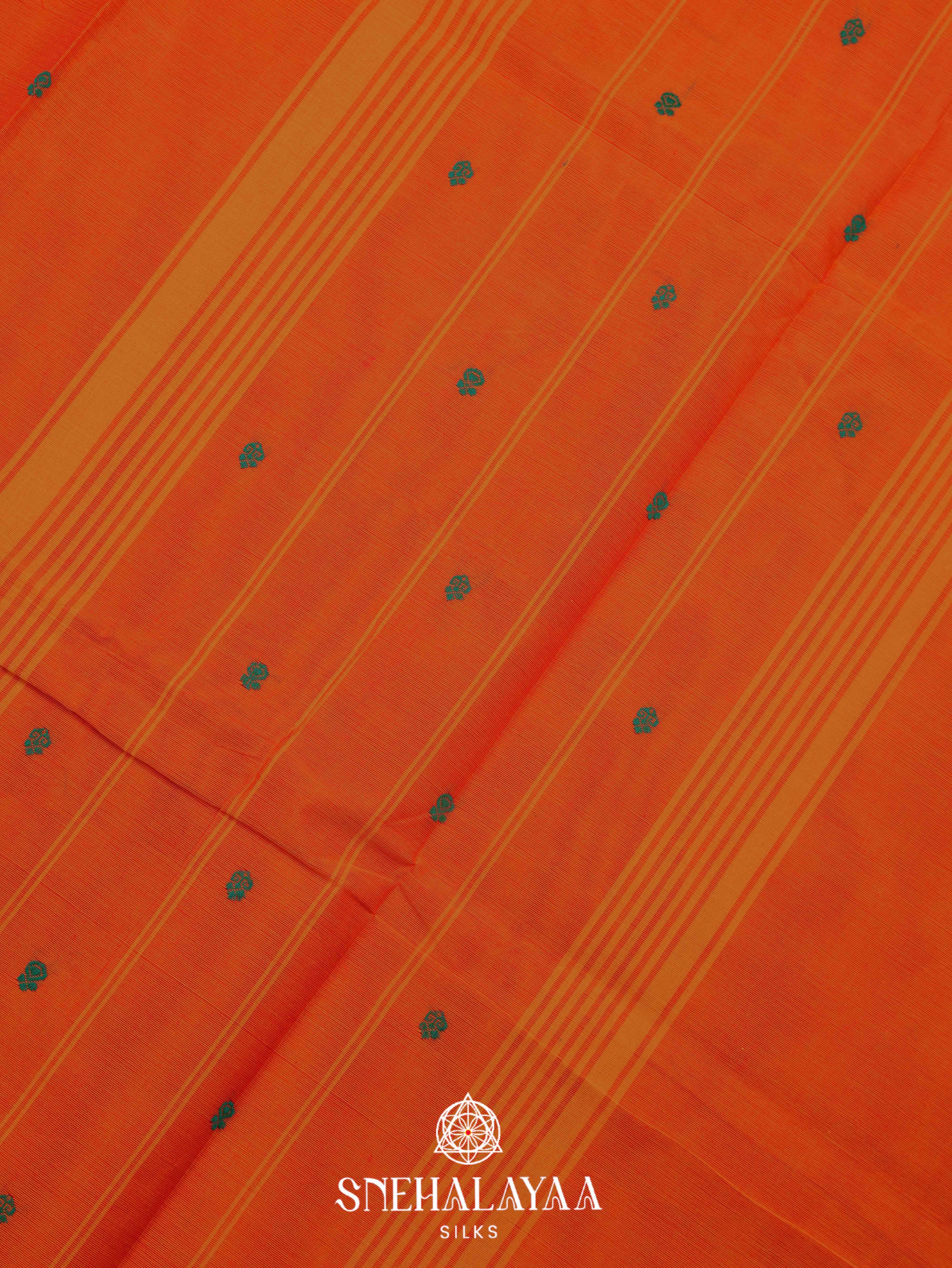 Orange Kanchi Cotton Saree