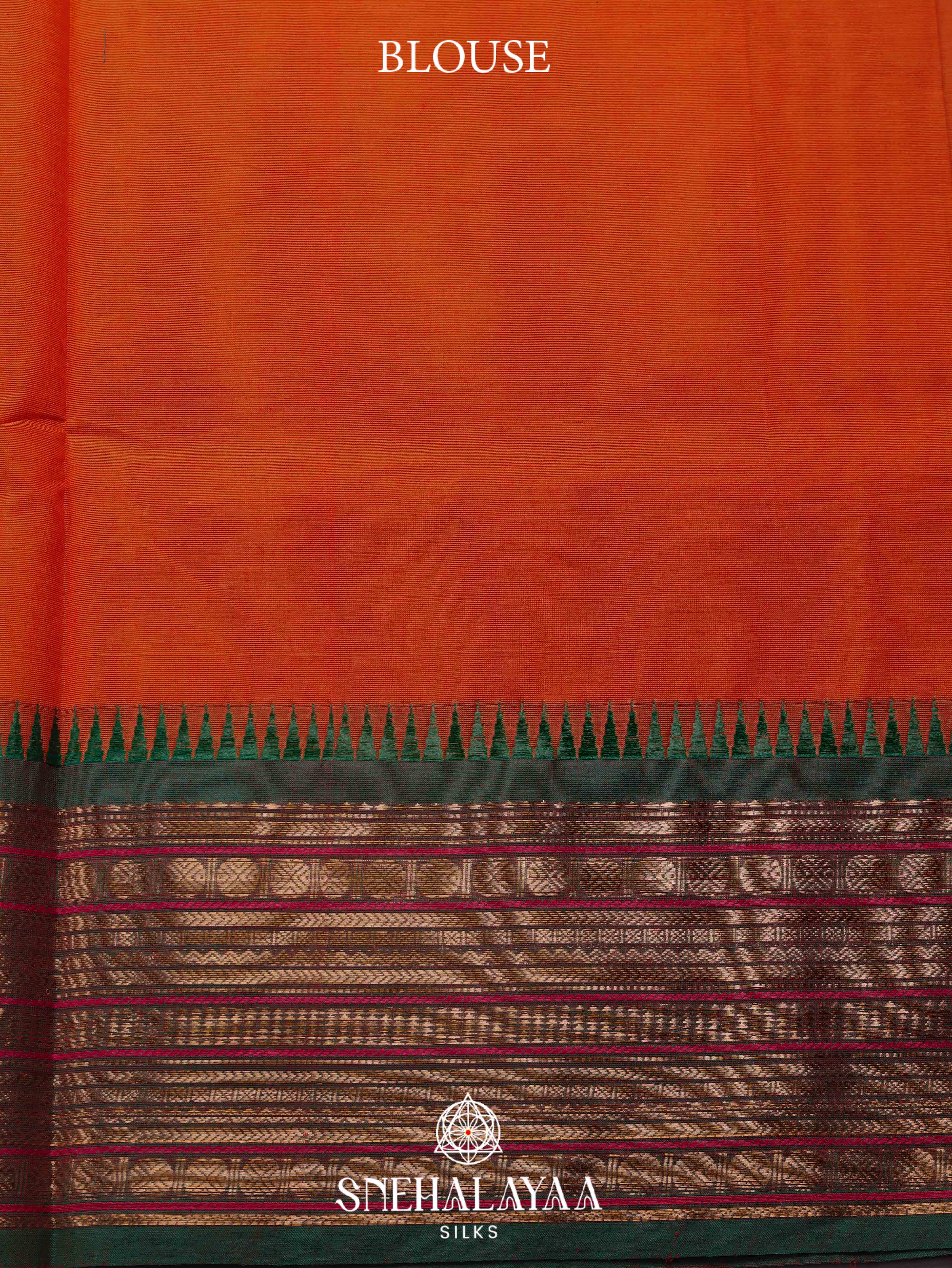 Orange Kanchi Cotton Saree
