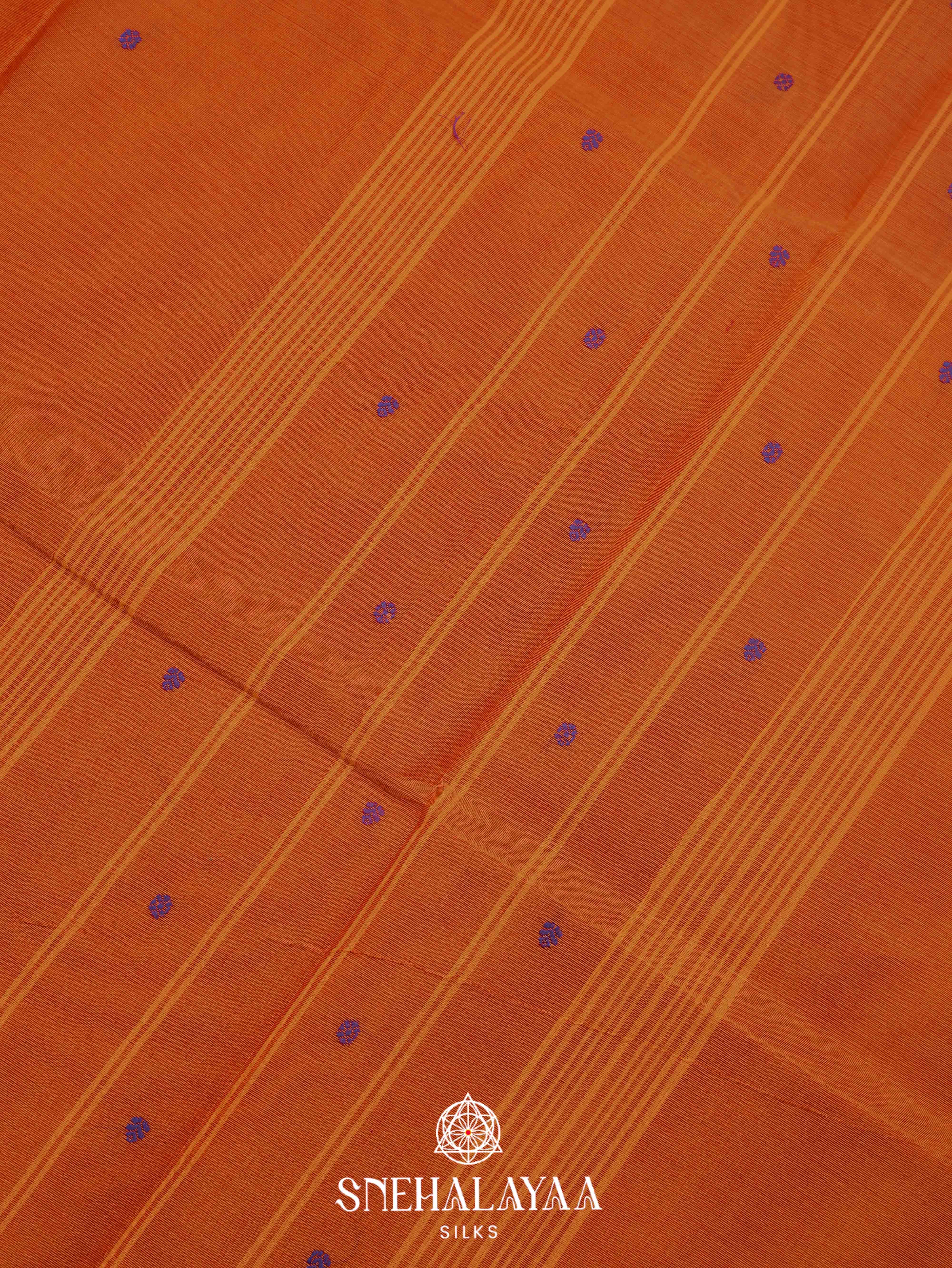 Orange Kanchi Cotton Saree