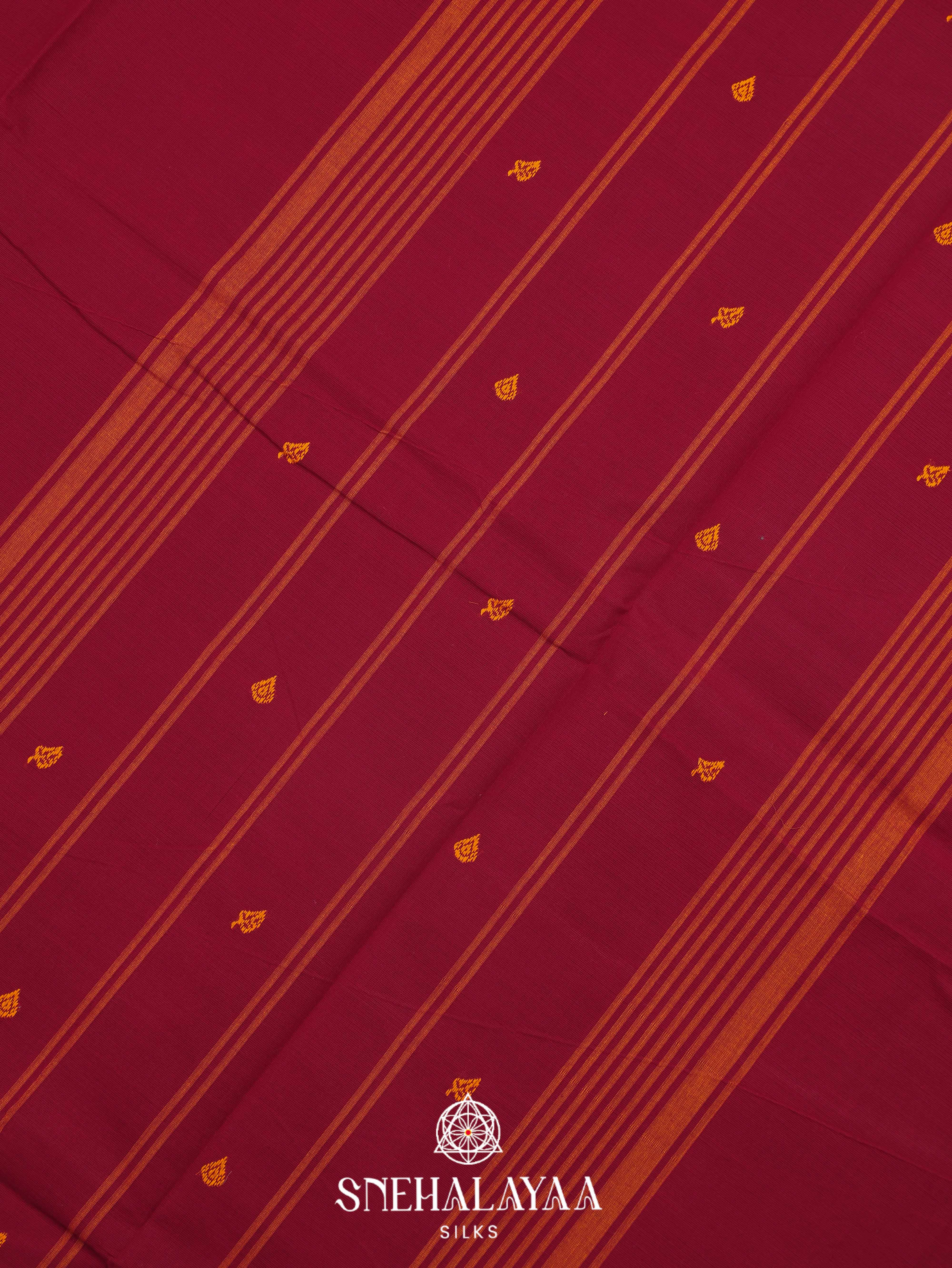 Maroon Kanchi Cotton Saree