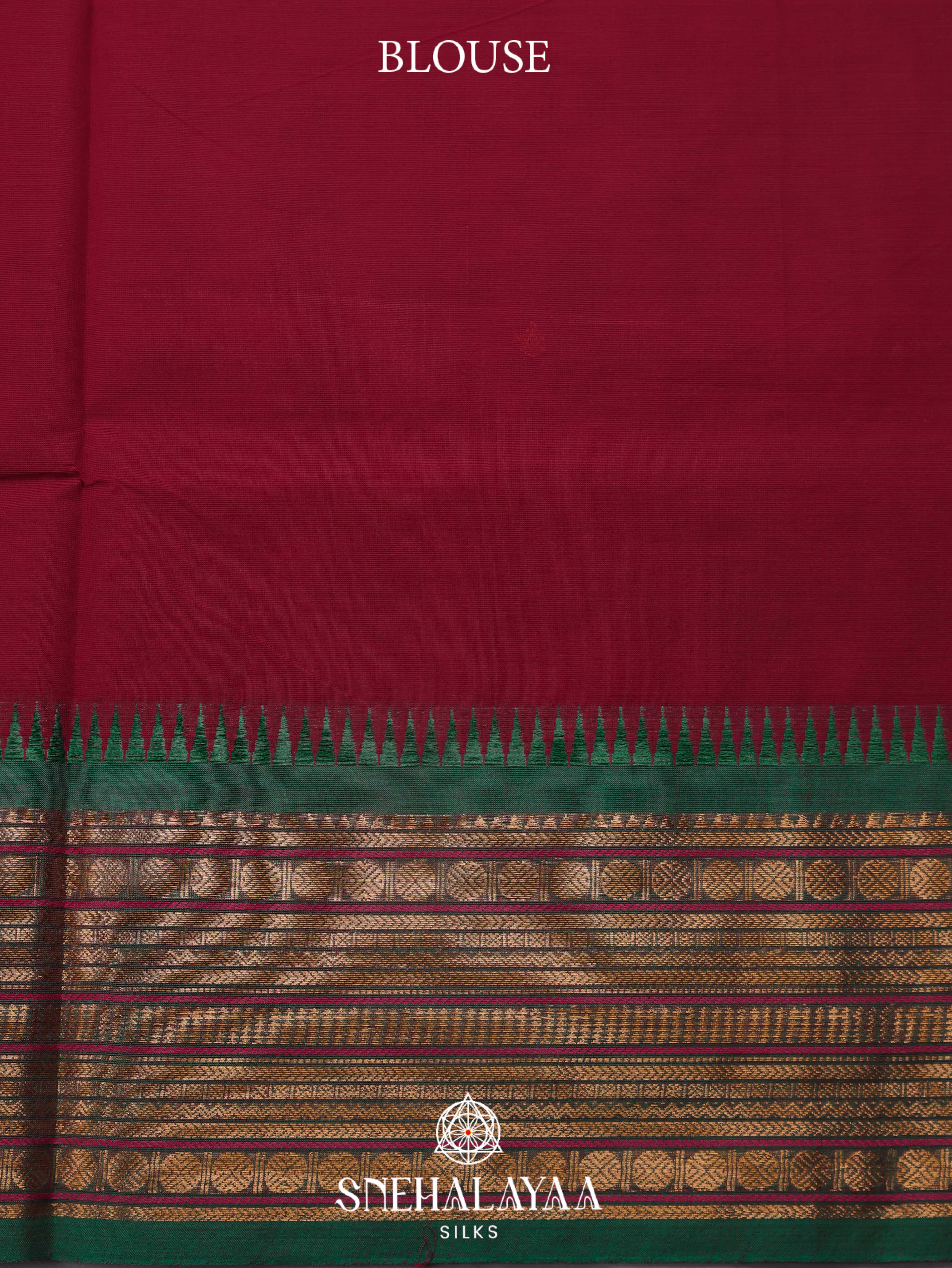 Maroon Kanchi Cotton Saree