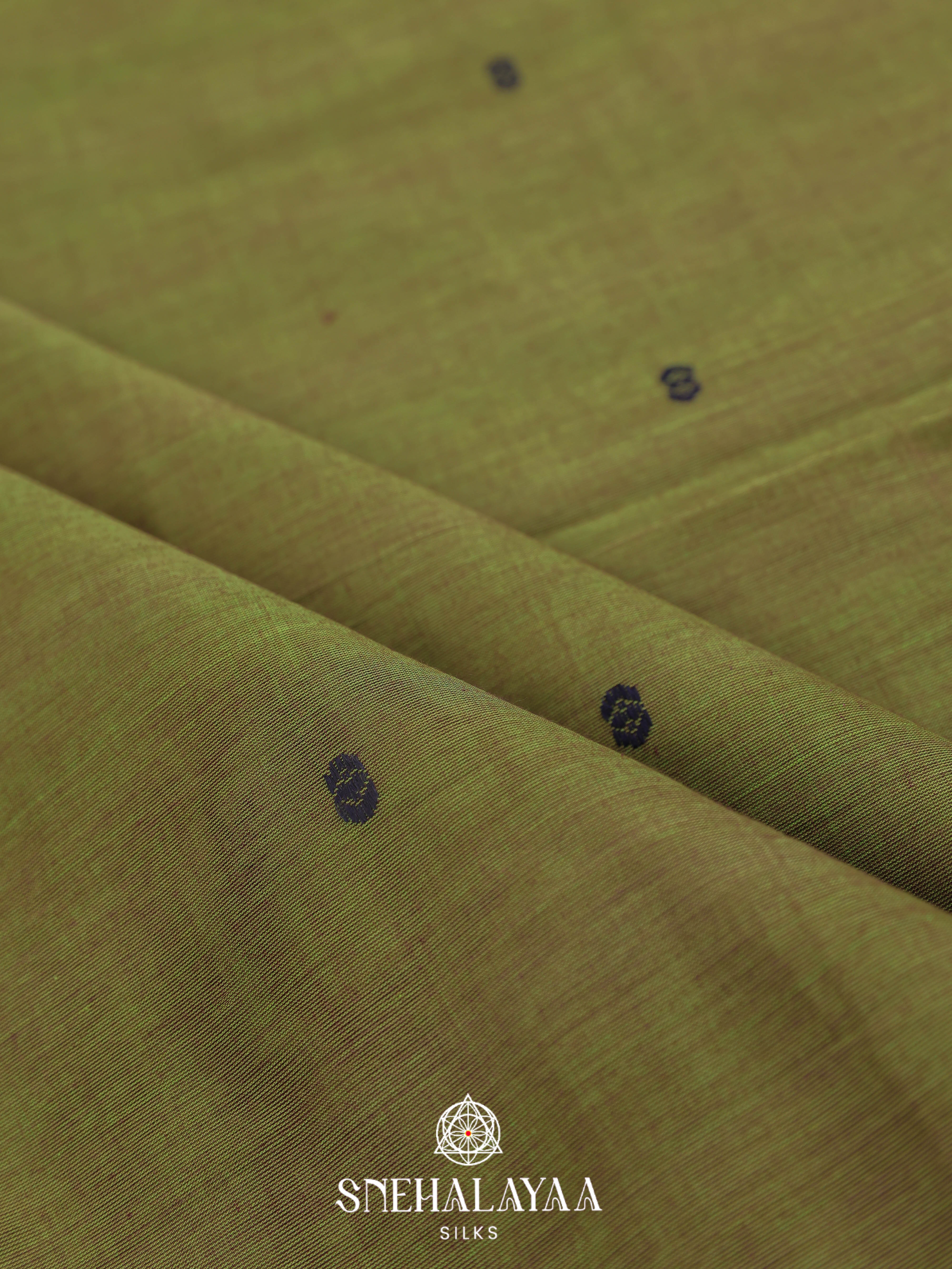 Olive Green Kanchi Cotton Saree