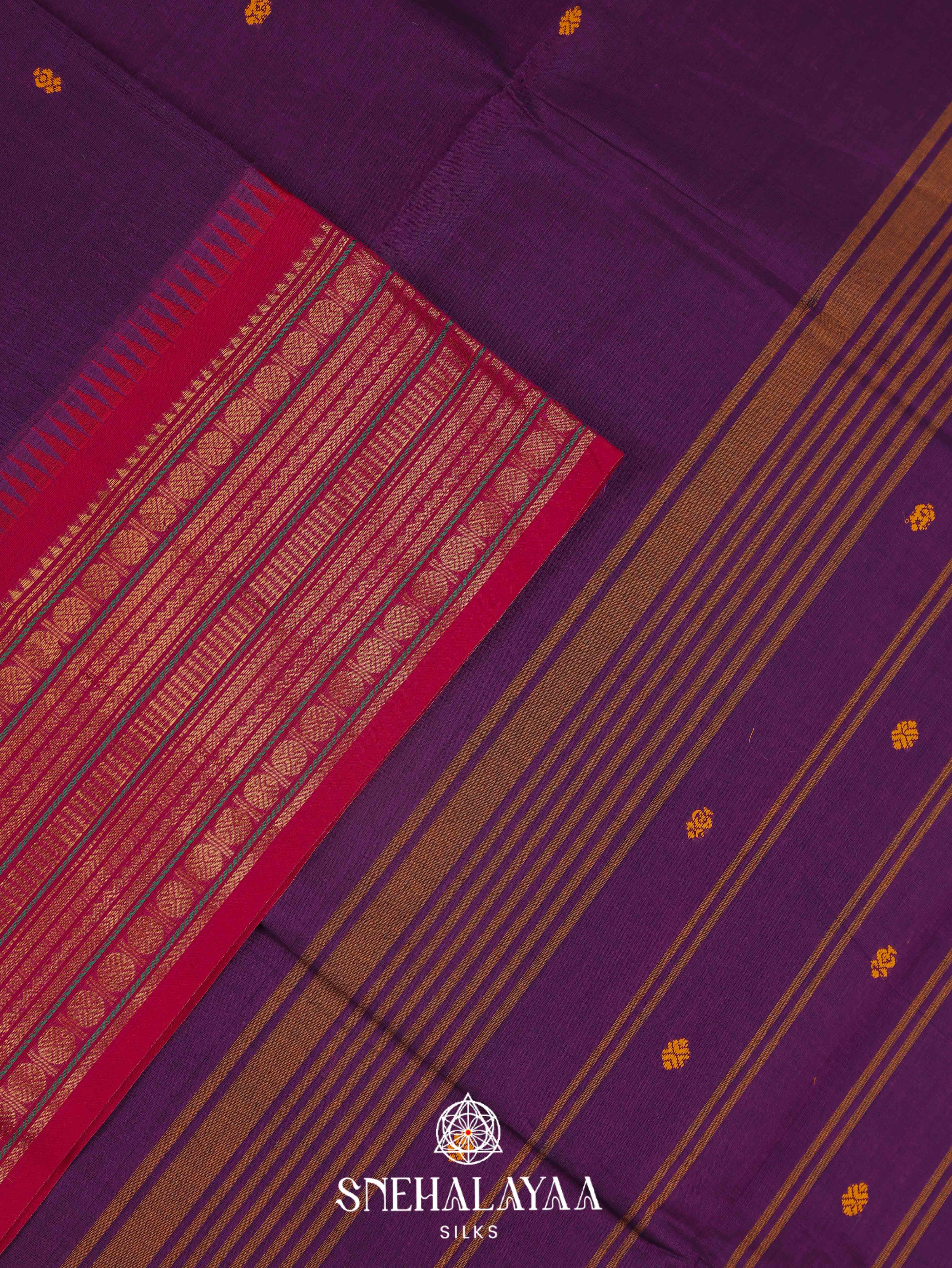 Violet Kanchi Cotton Saree