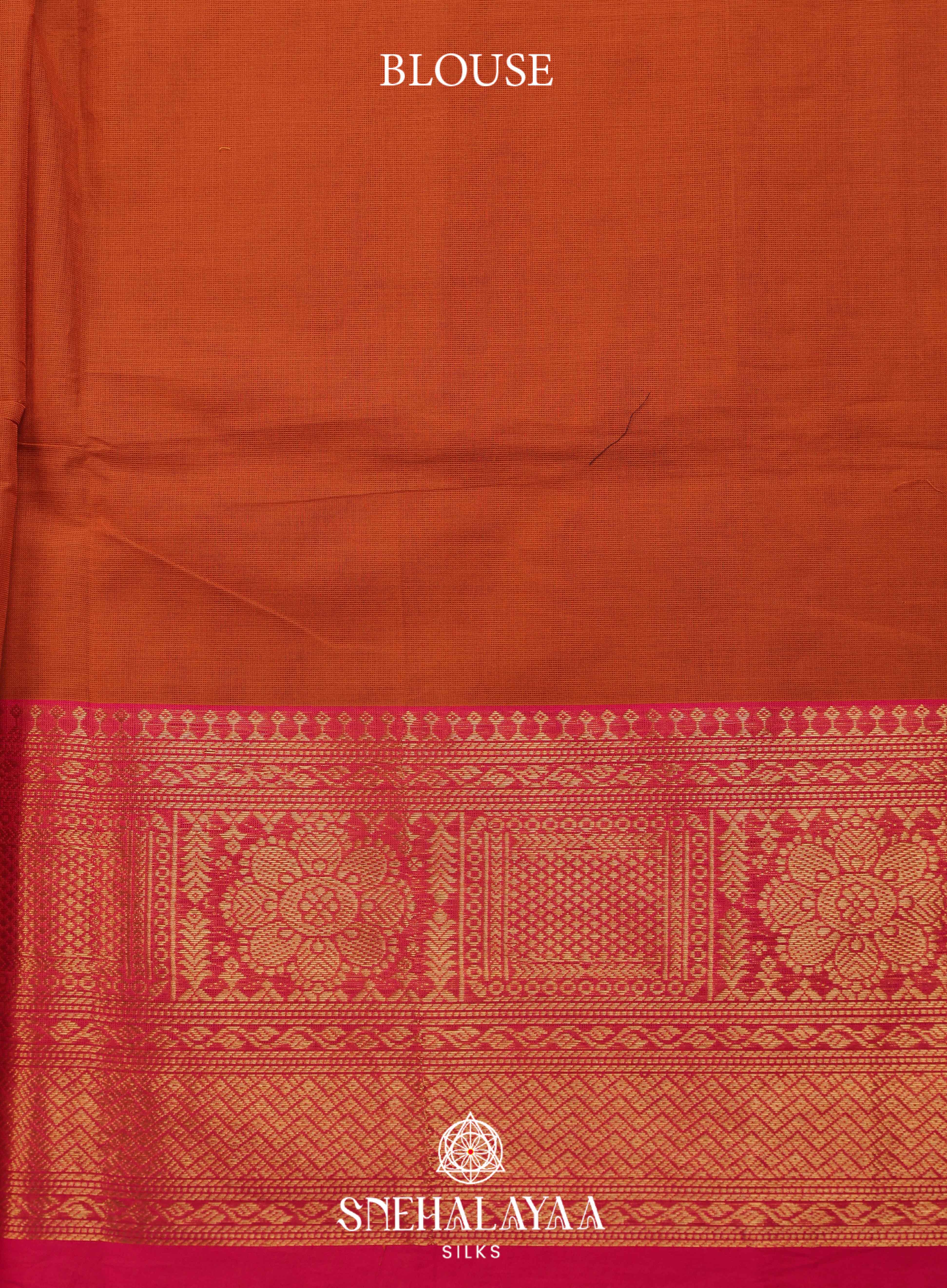 Rust Orange Kanchi Cotton Saree