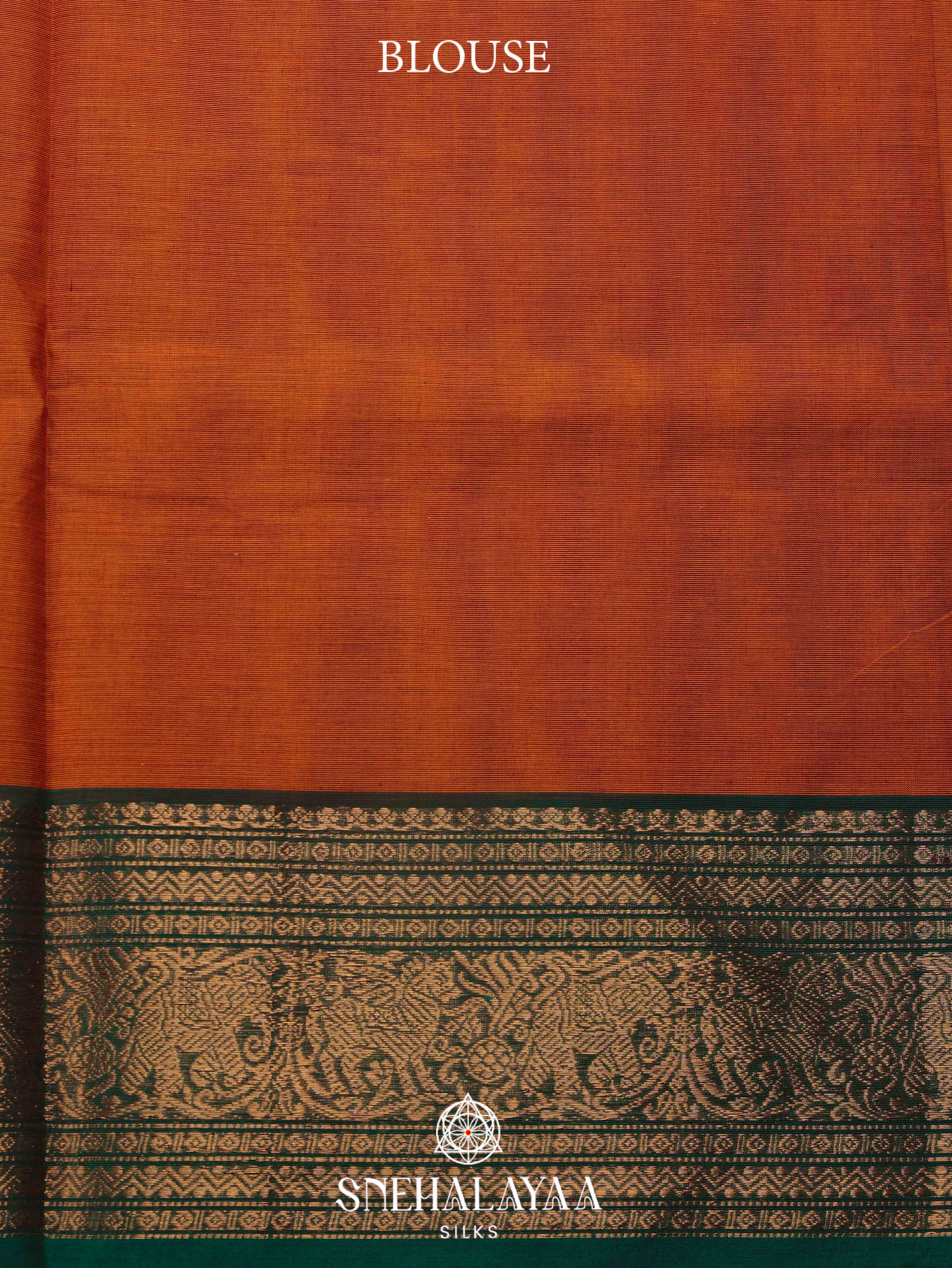 Rust Orange Kanchi Cotton Saree