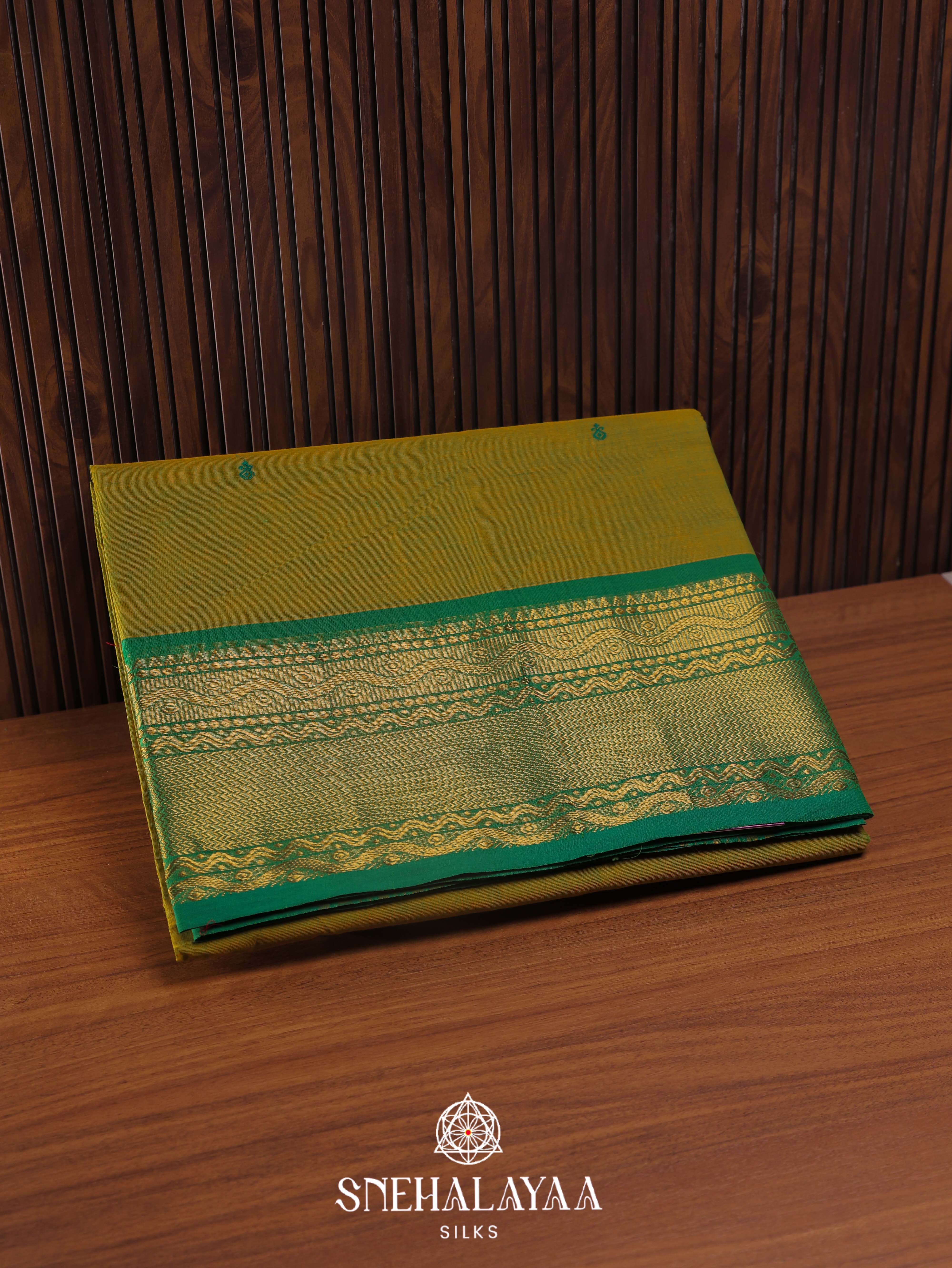 Mehendi Green Kanchi Cotton Saree