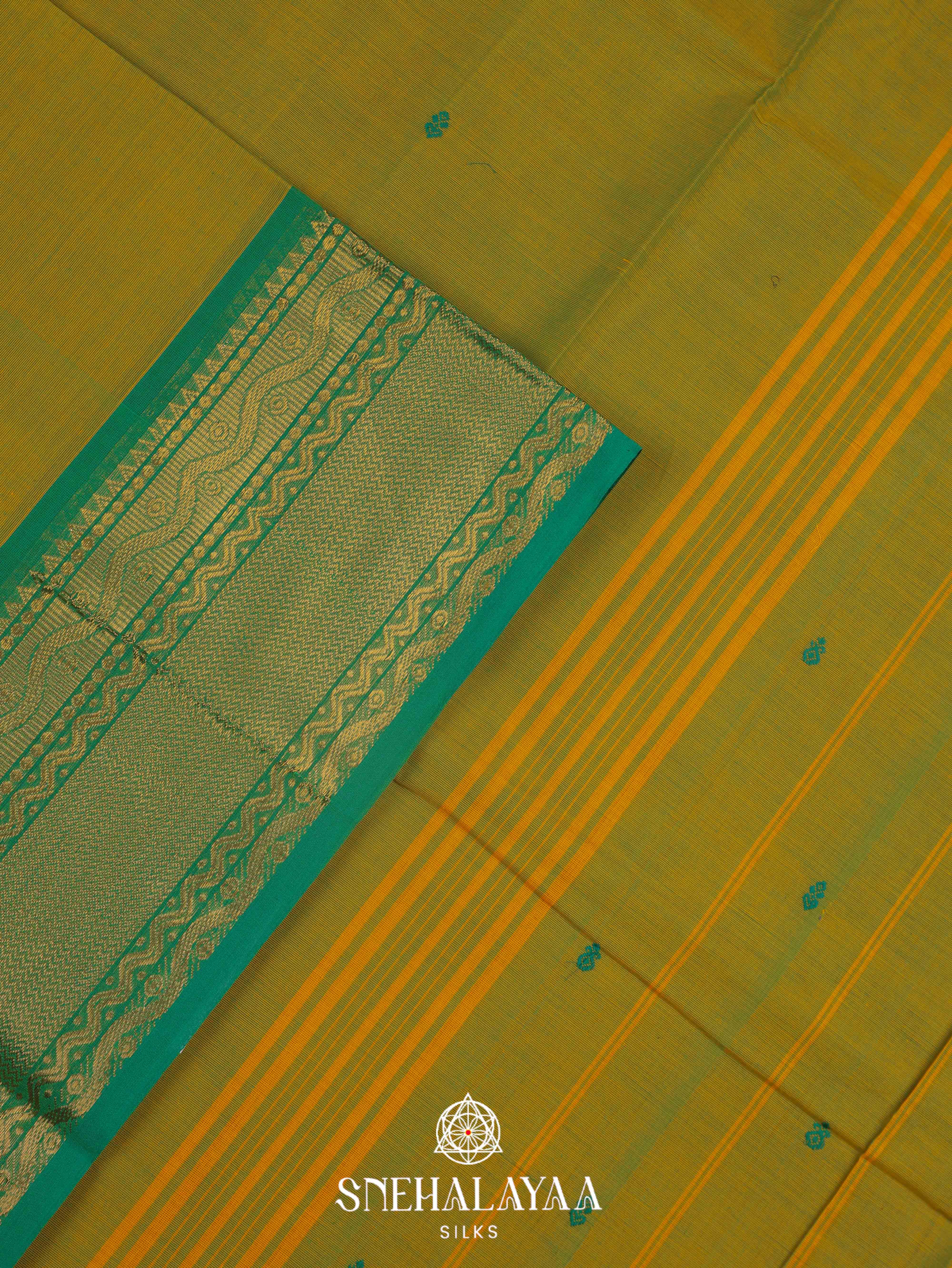 Mehendi Green Kanchi Cotton Saree