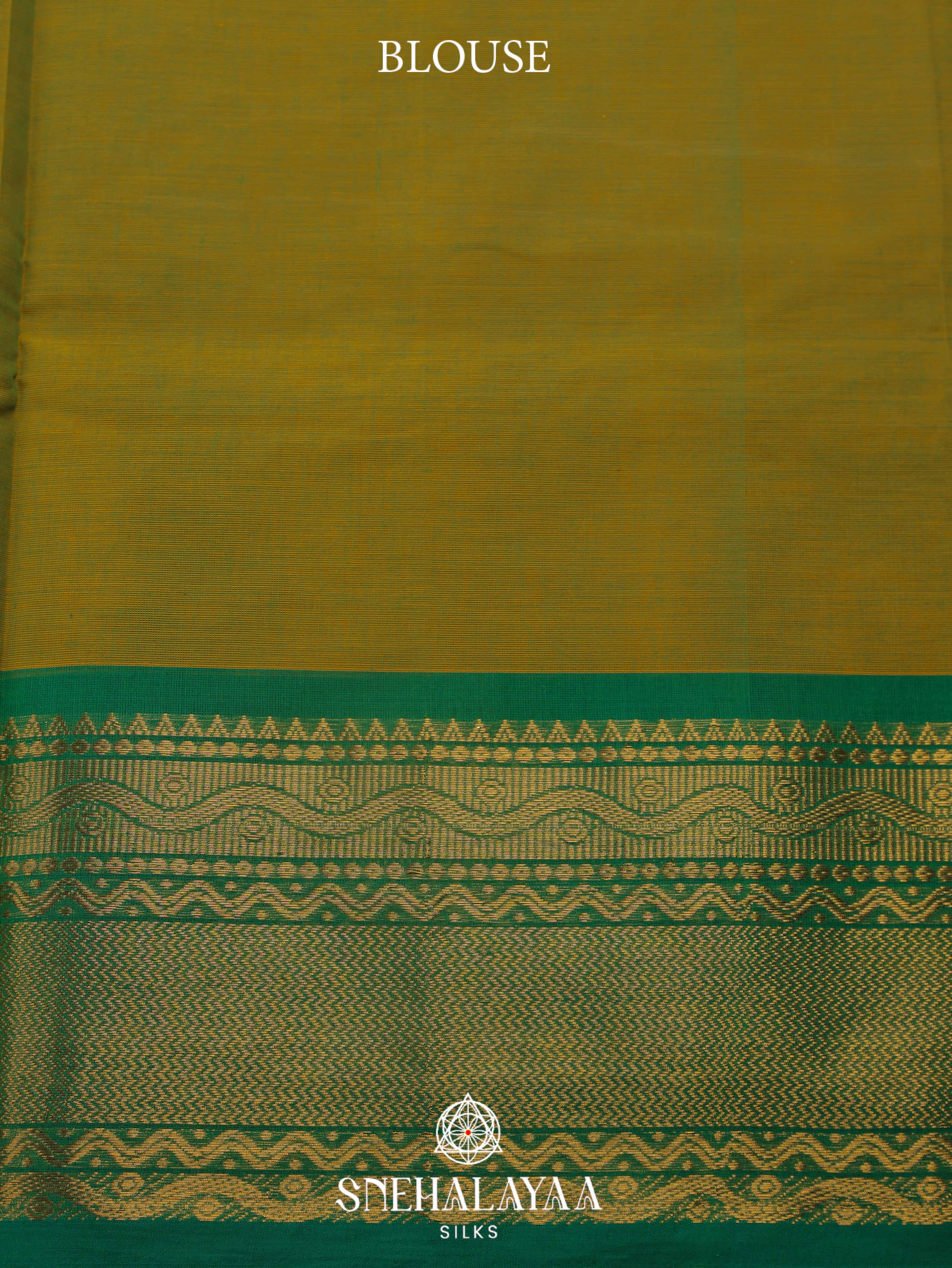 Mehendi Green Kanchi Cotton Saree