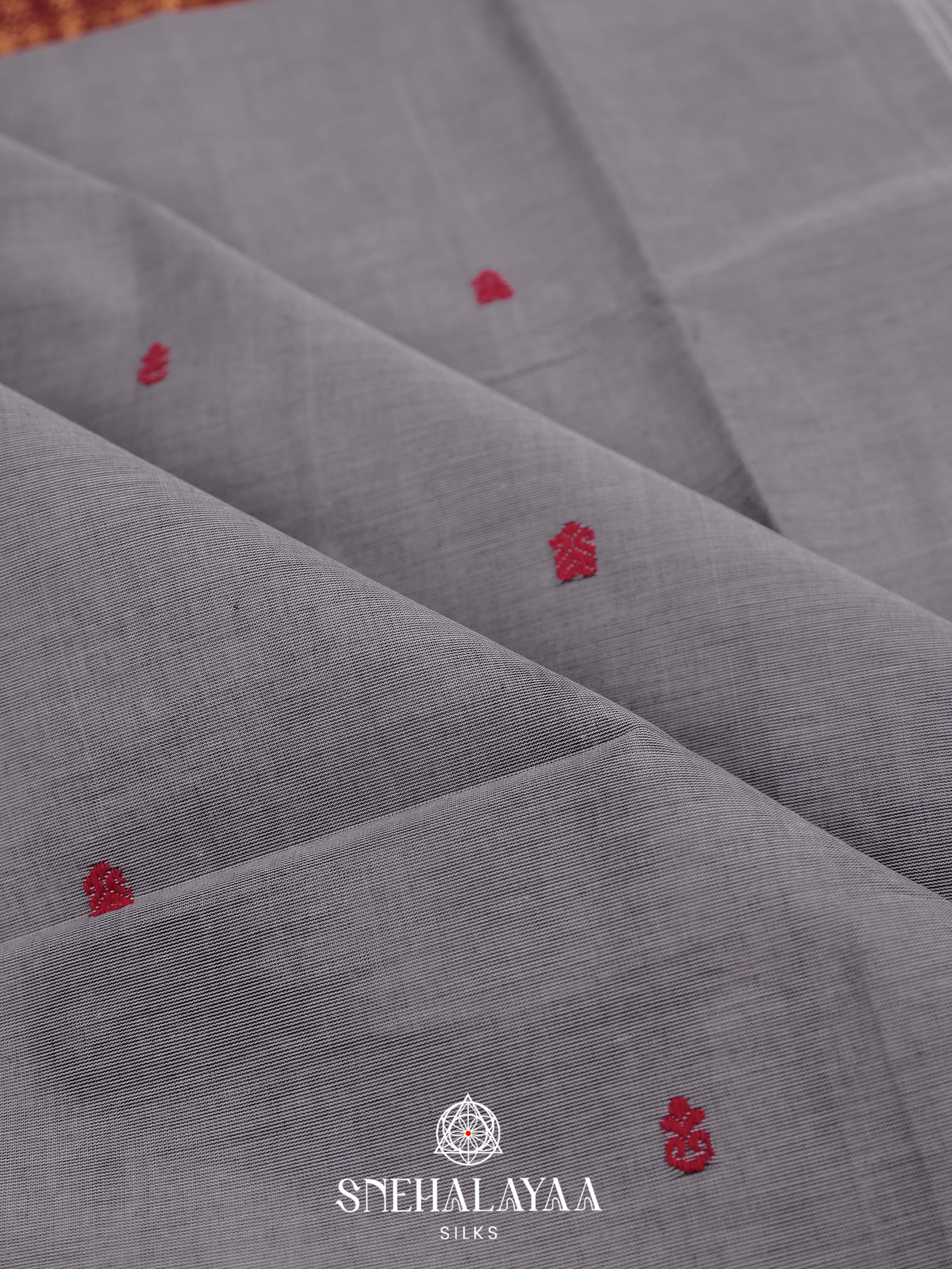 Grey  Kanchi Cotton Saree