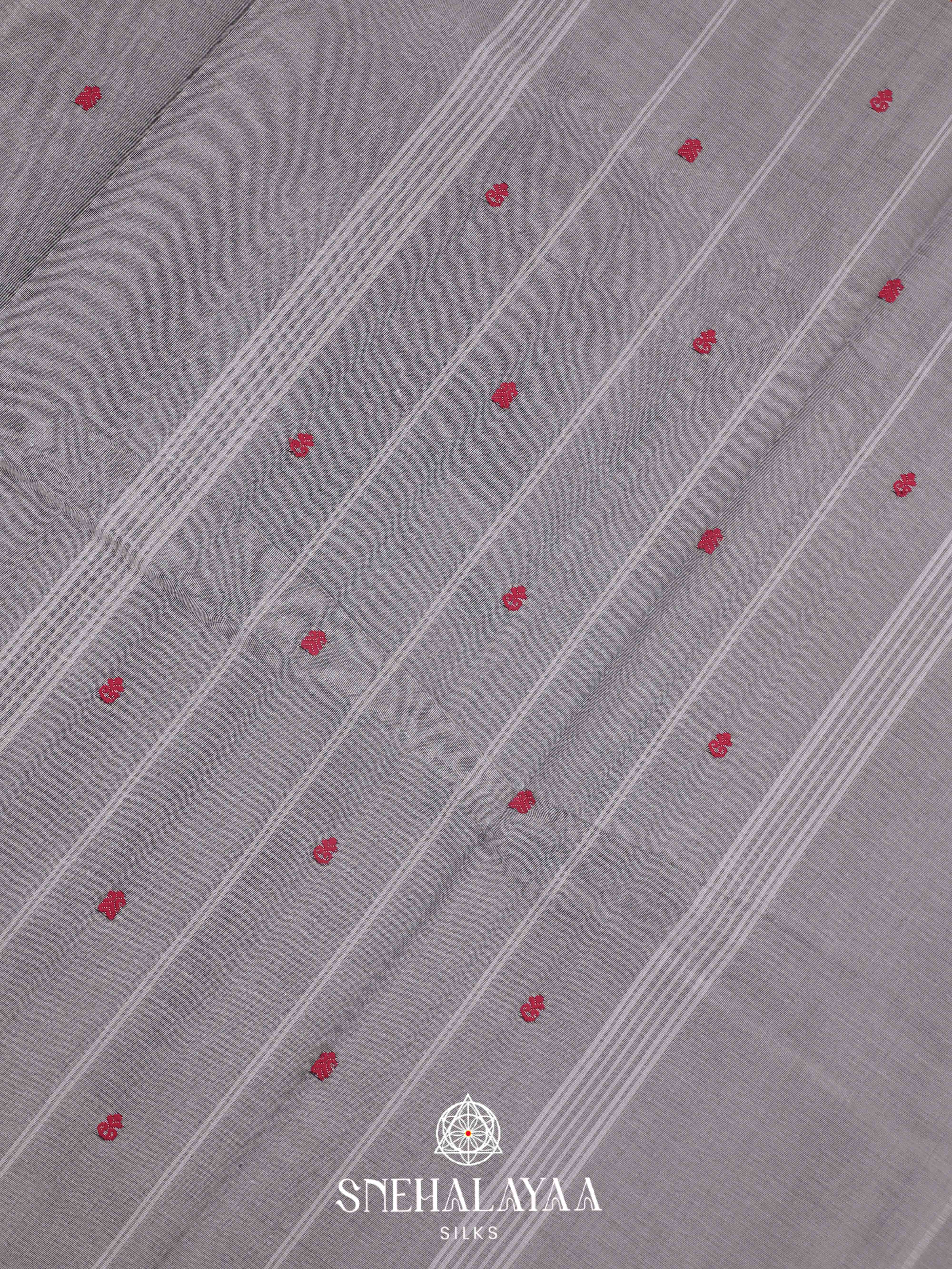 Grey  Kanchi Cotton Saree