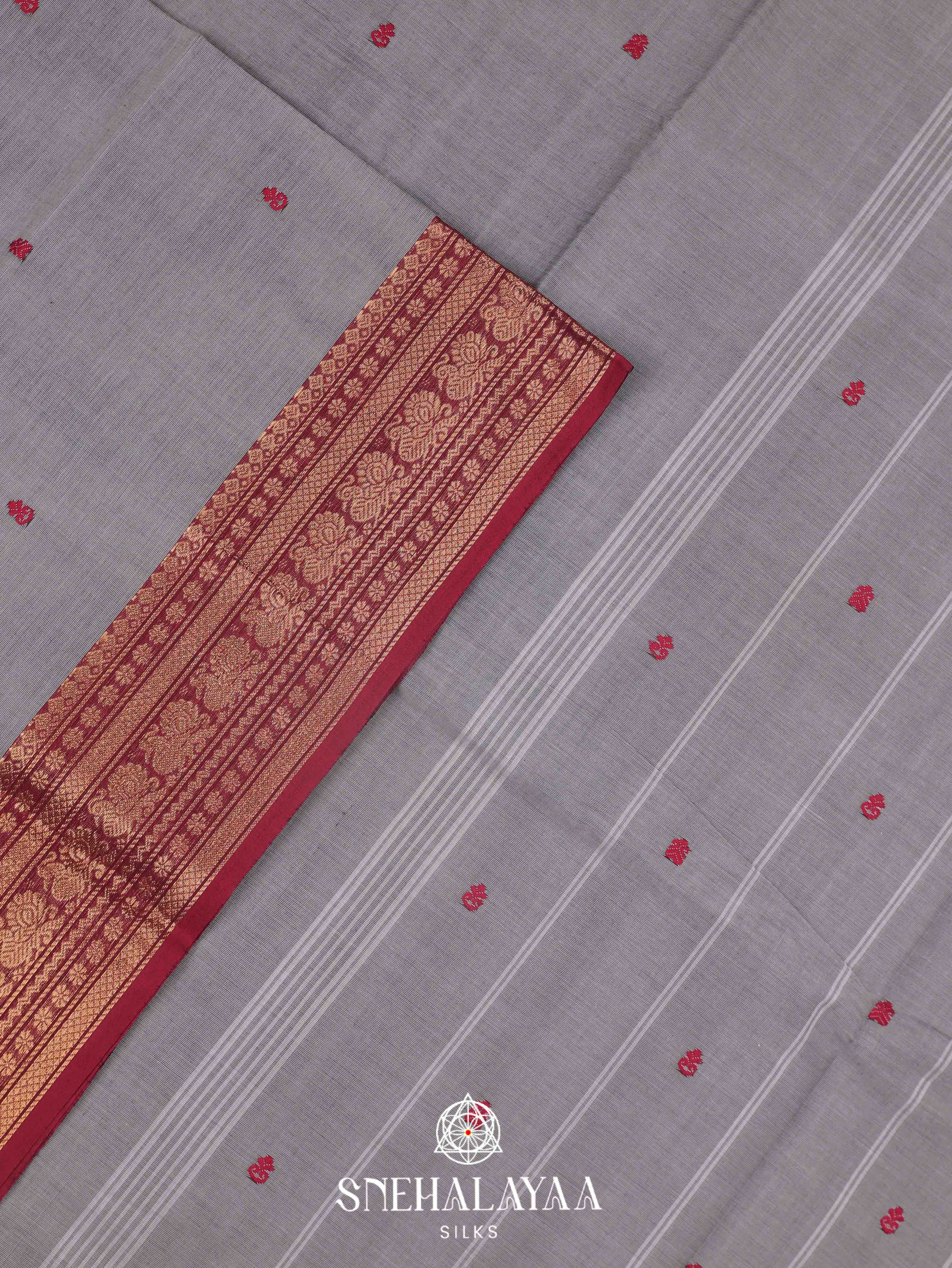 Grey  Kanchi Cotton Saree