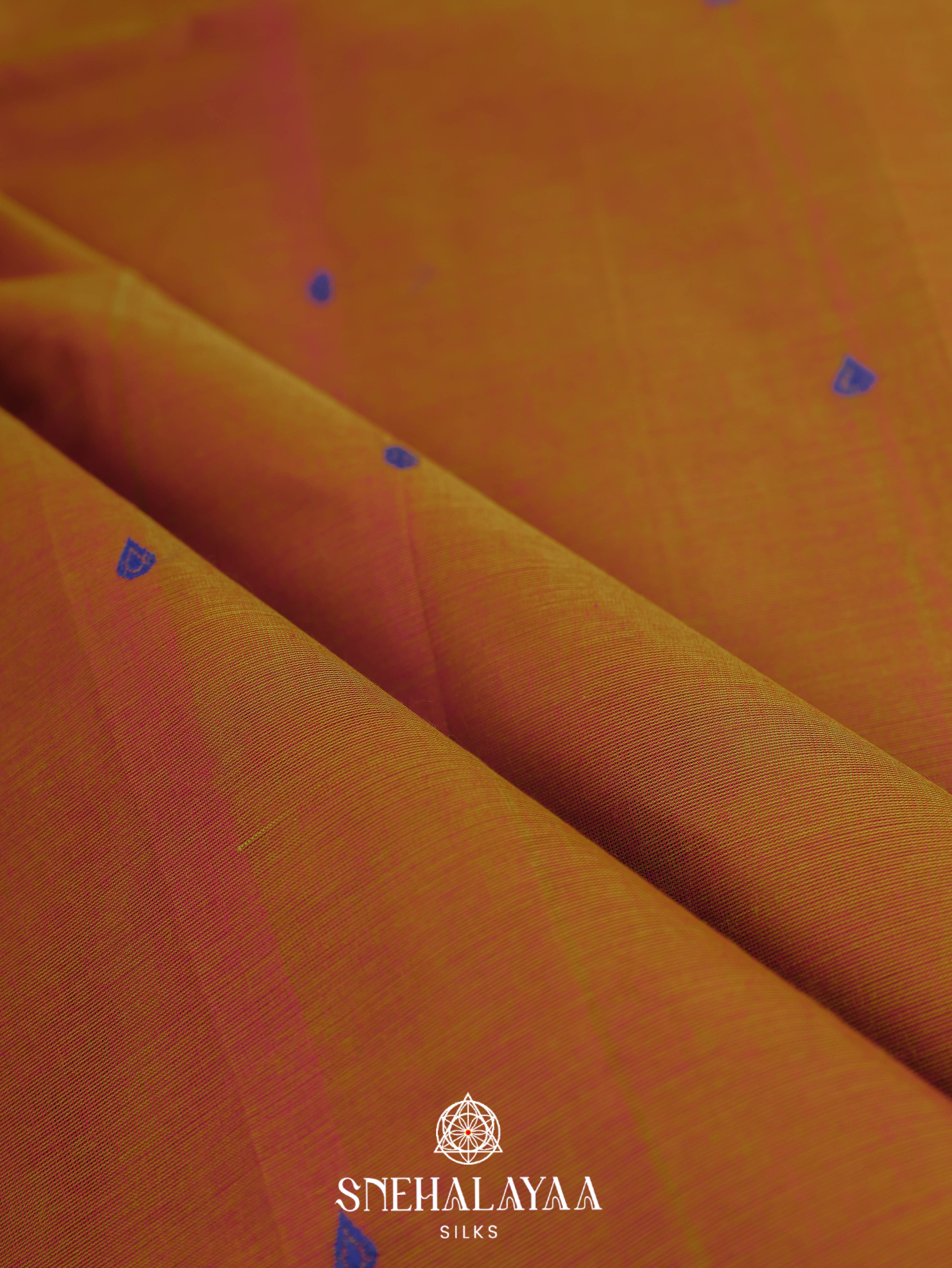 Rust Orange Kanchi Cotton Saree