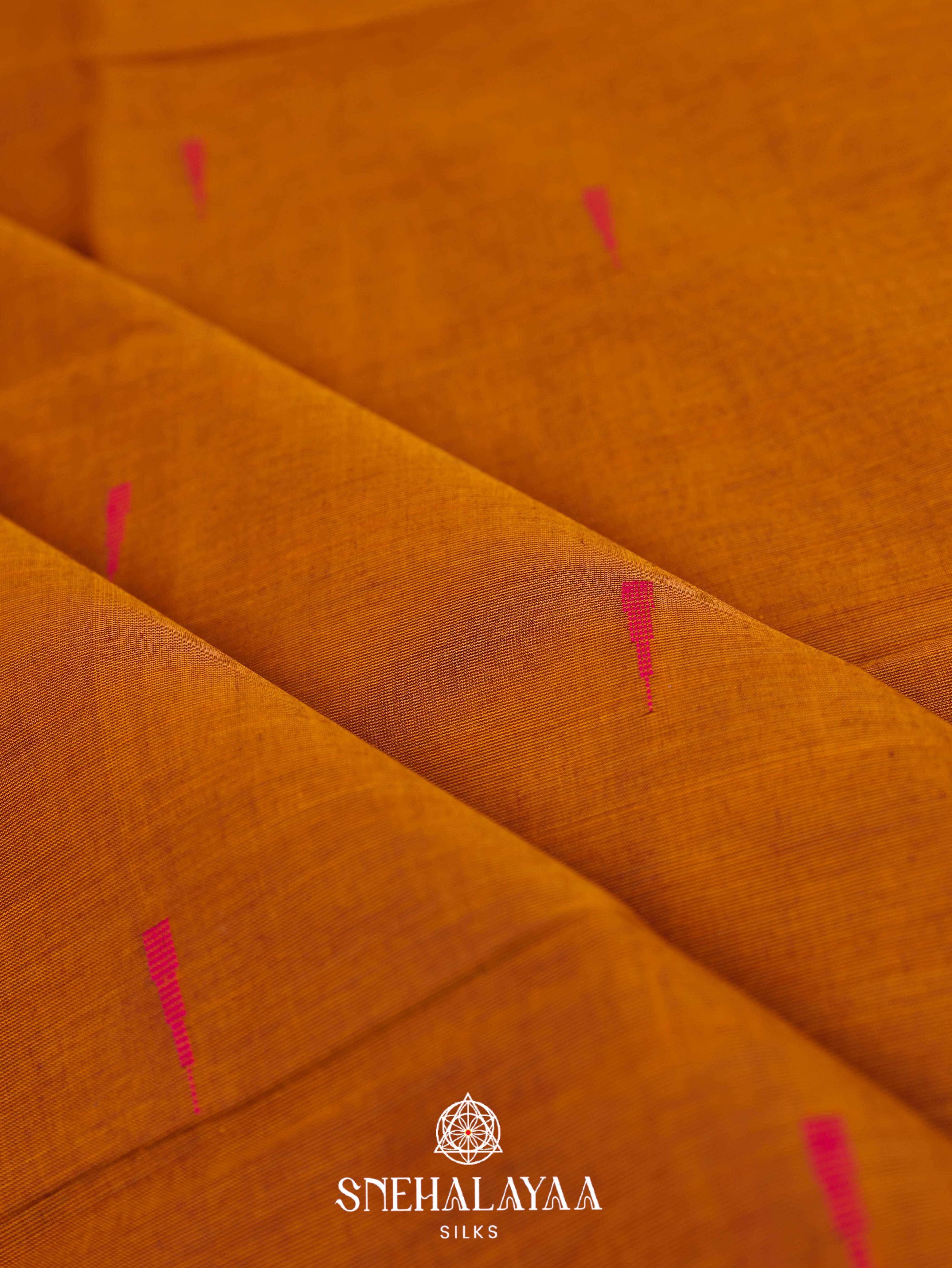 Rust Orange Kanchi Cotton Saree