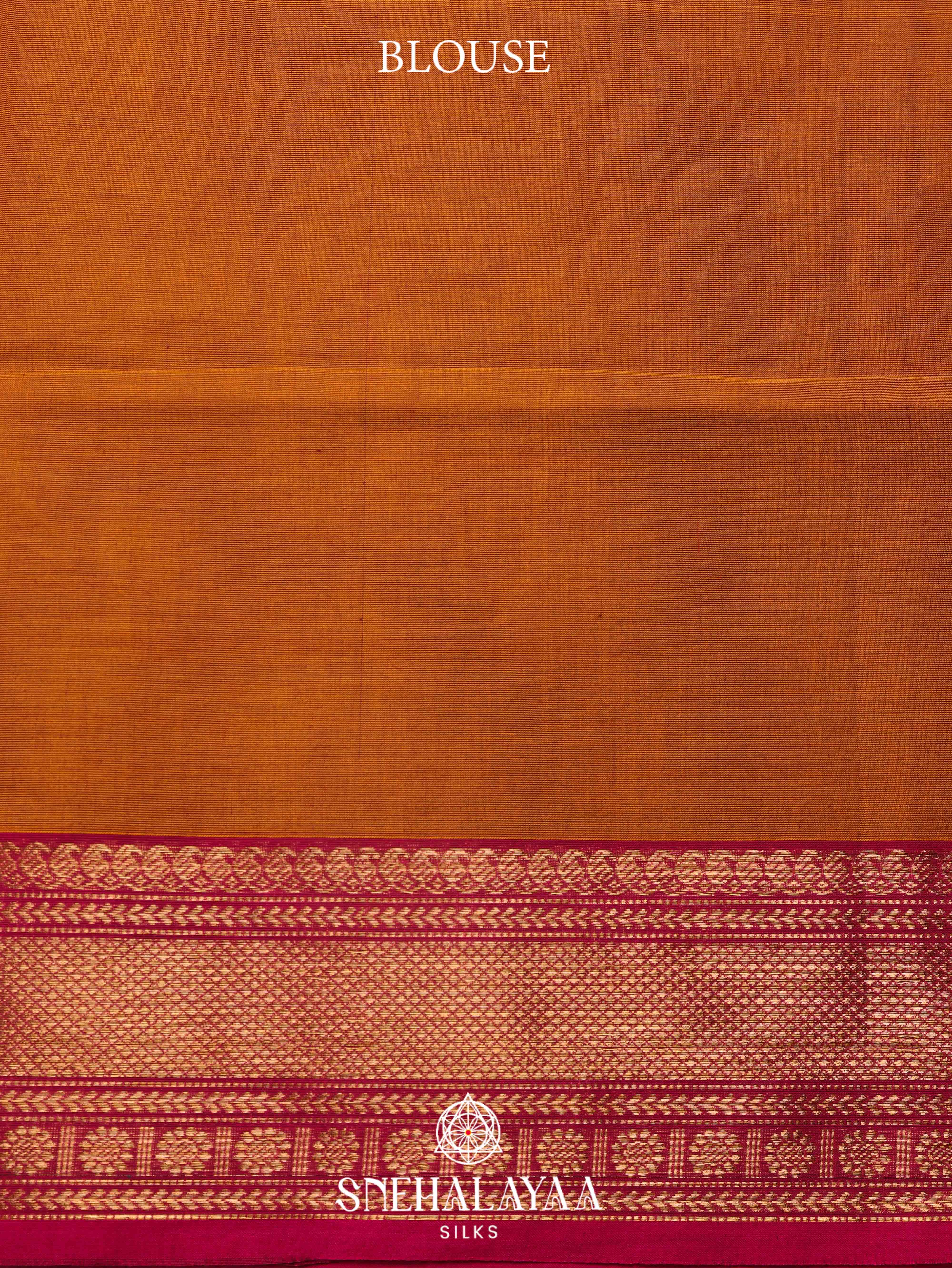 Rust Orange Kanchi Cotton Saree