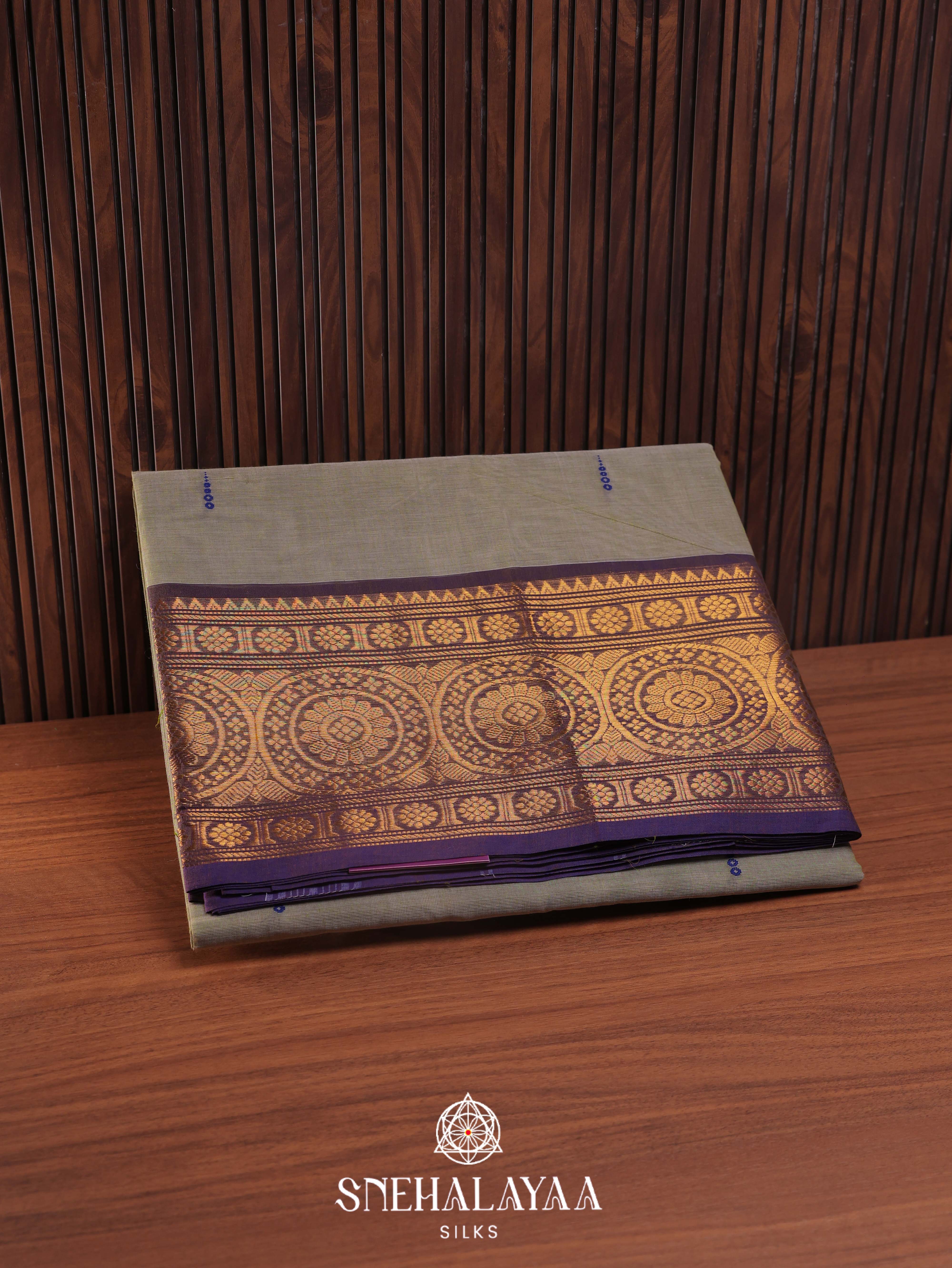Grey  Kanchi Cotton Saree