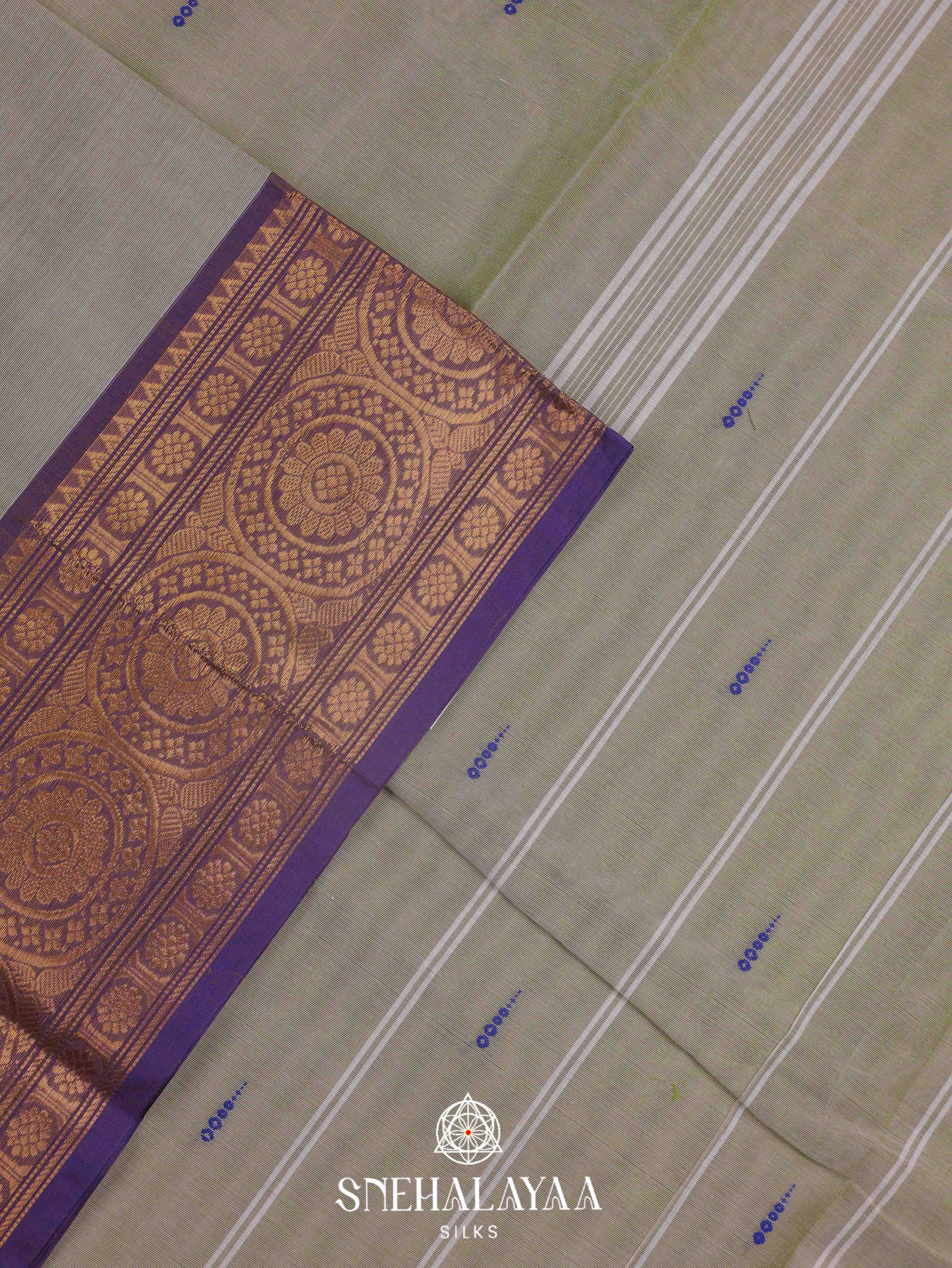 Grey  Kanchi Cotton Saree