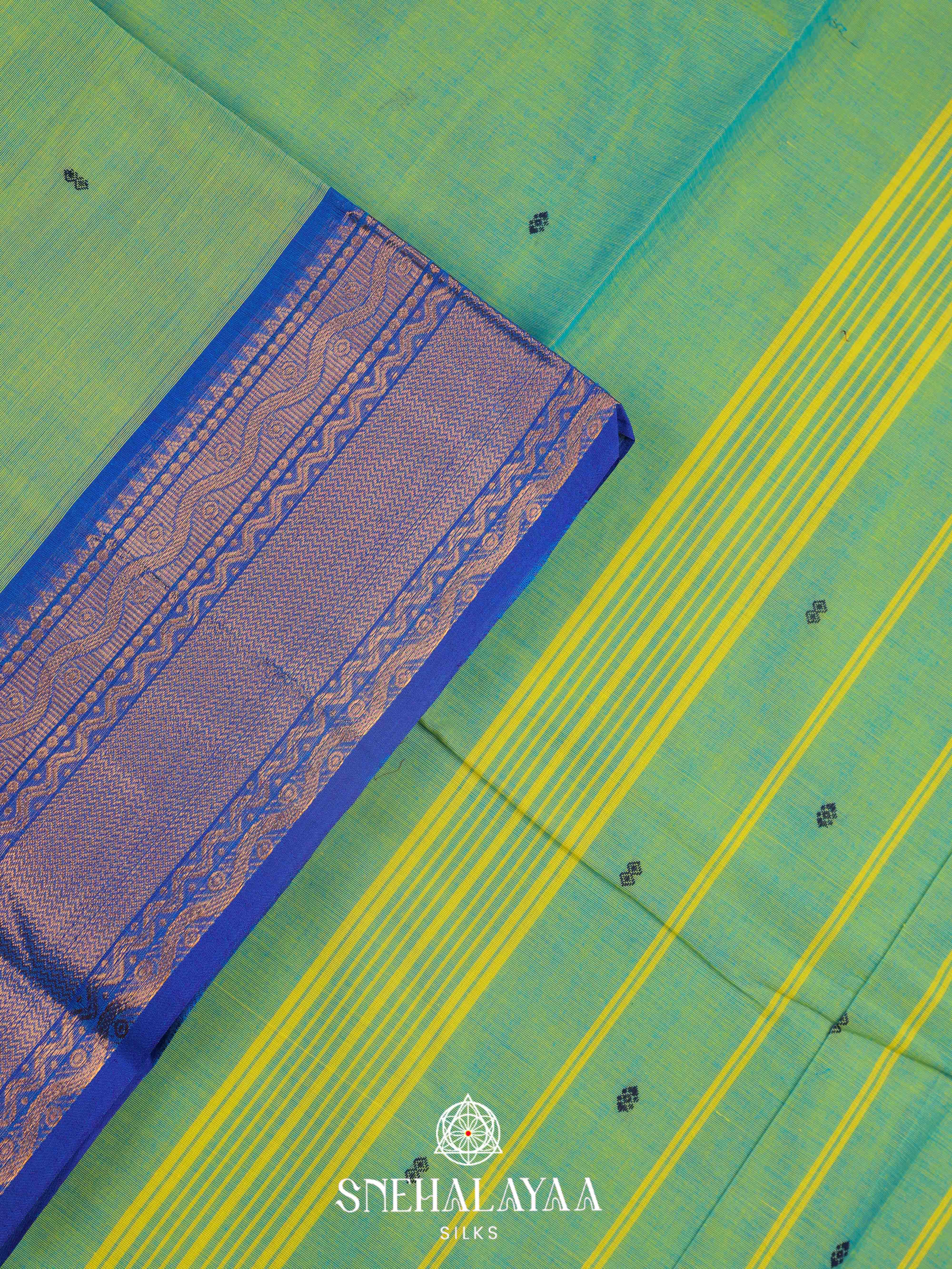 Pista Green Kanchi Cotton Saree