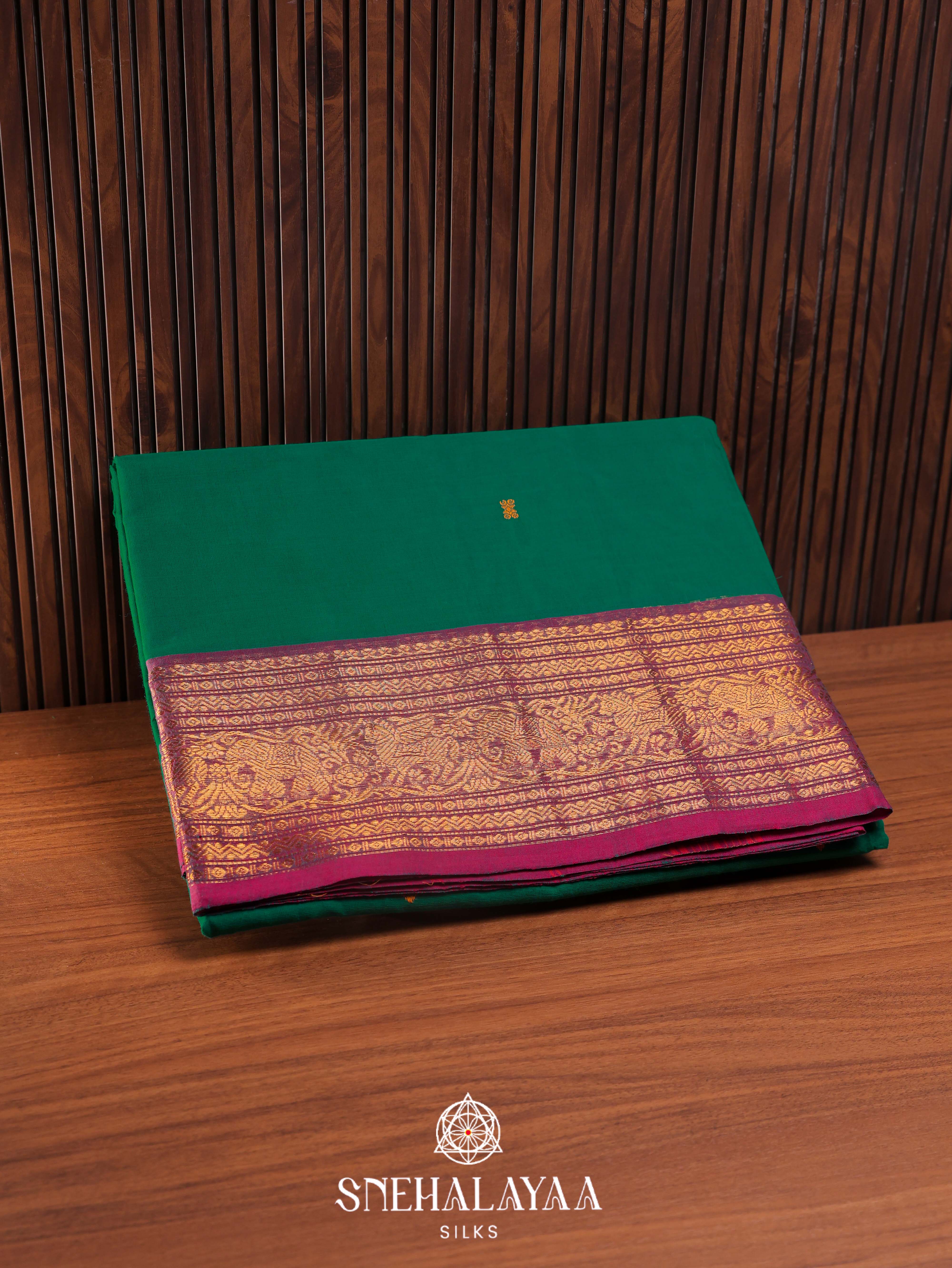 Green  Kanchi Cotton Saree