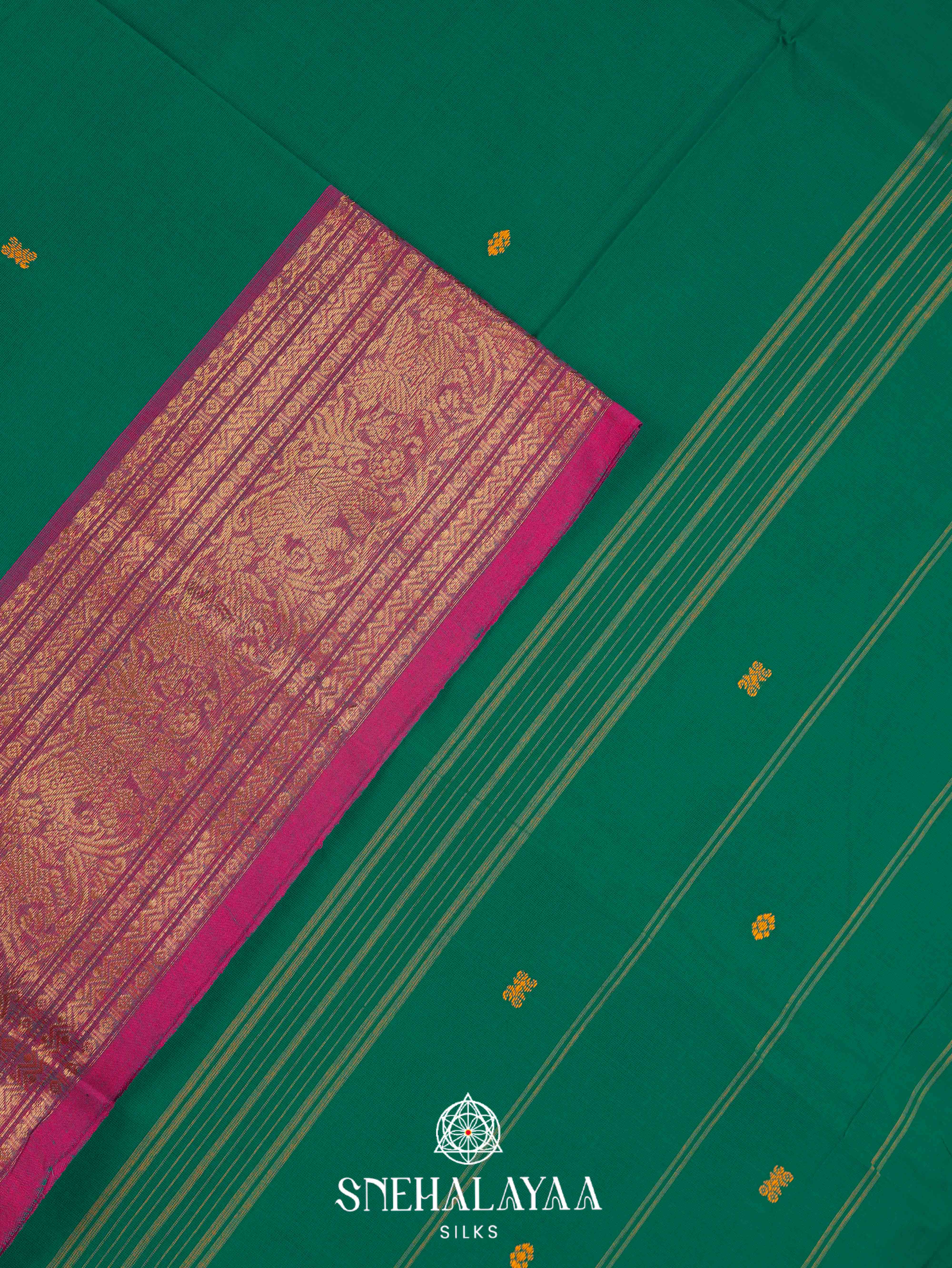 Green  Kanchi Cotton Saree