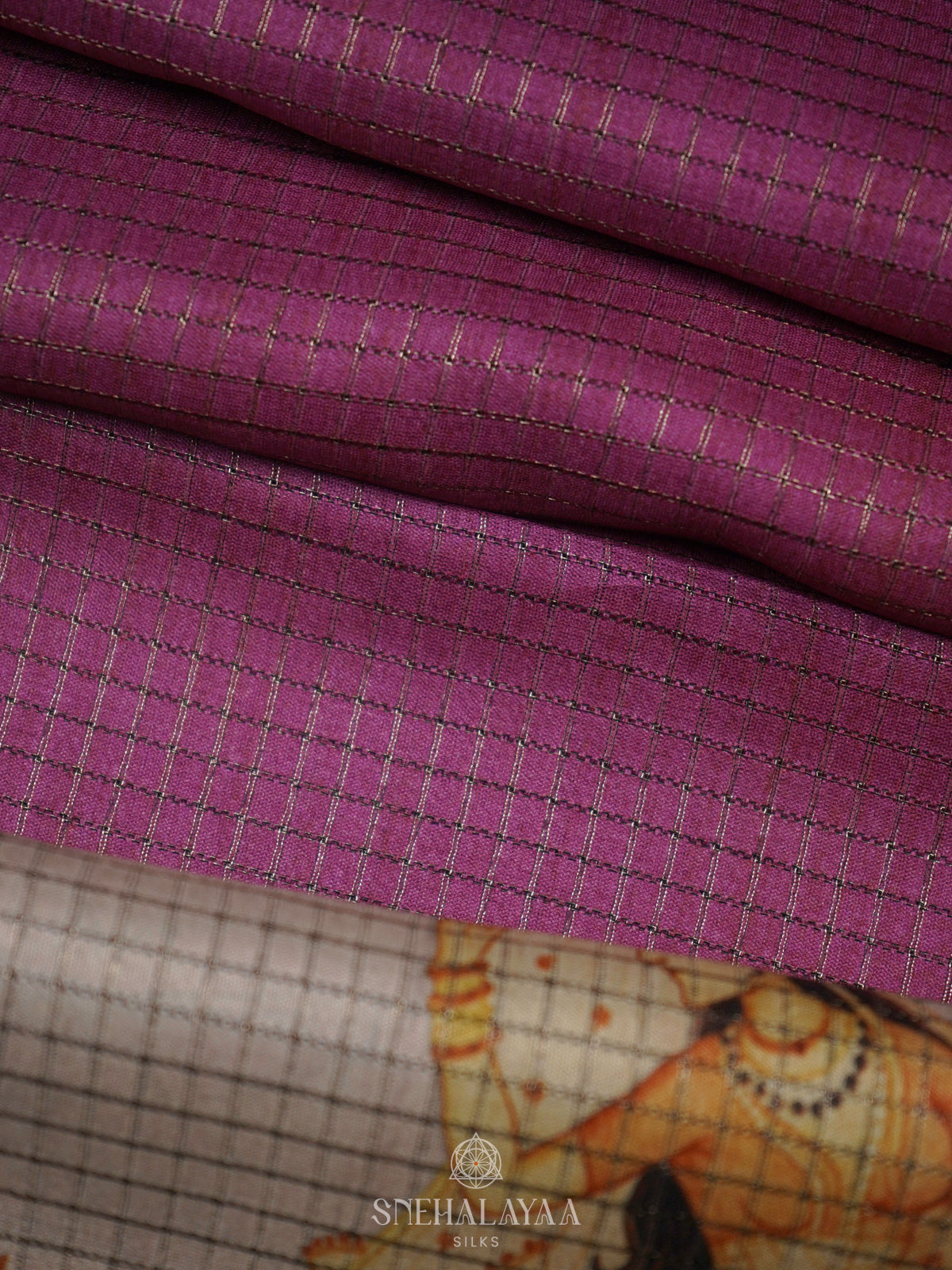Magenta Tussar Saree