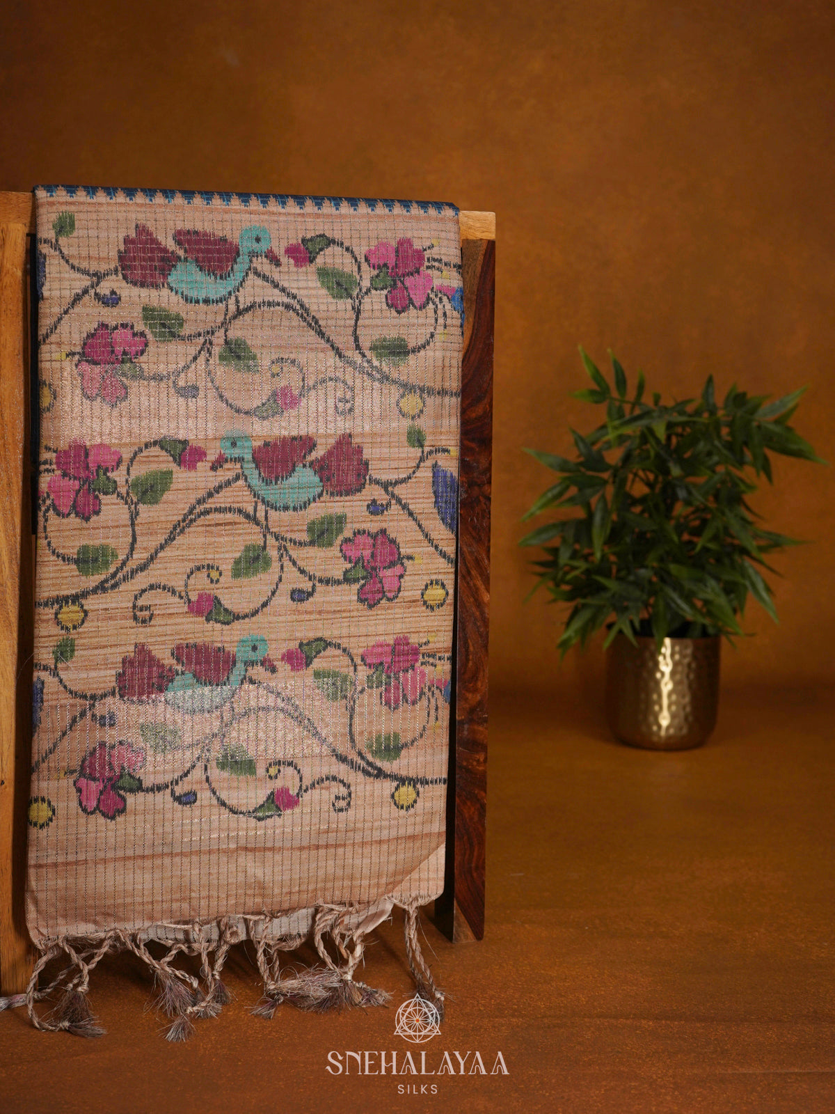 Blue Tussar Saree