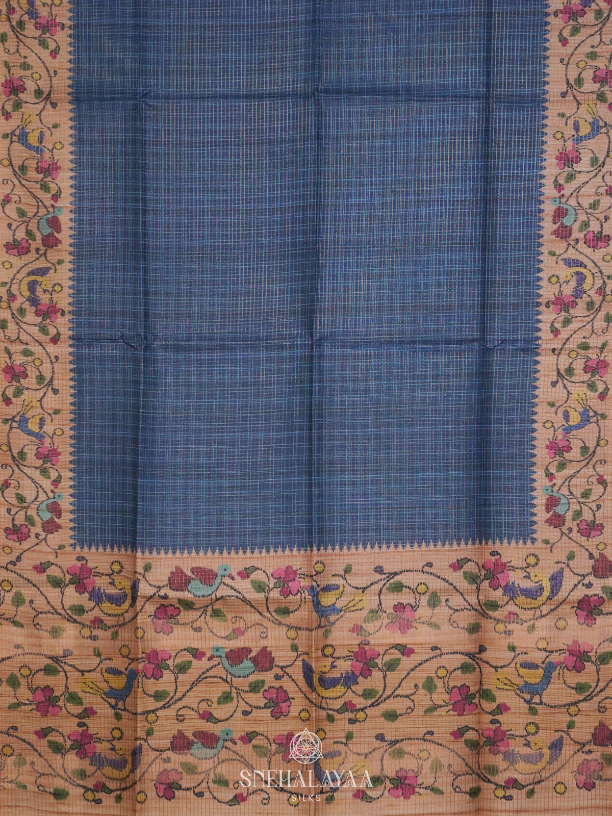 Blue Tussar Saree