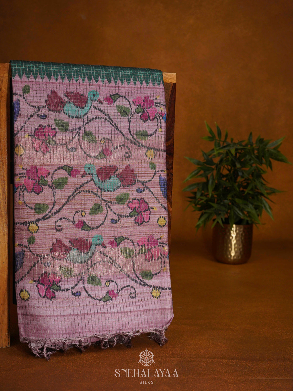 Teal Green Tussar Saree